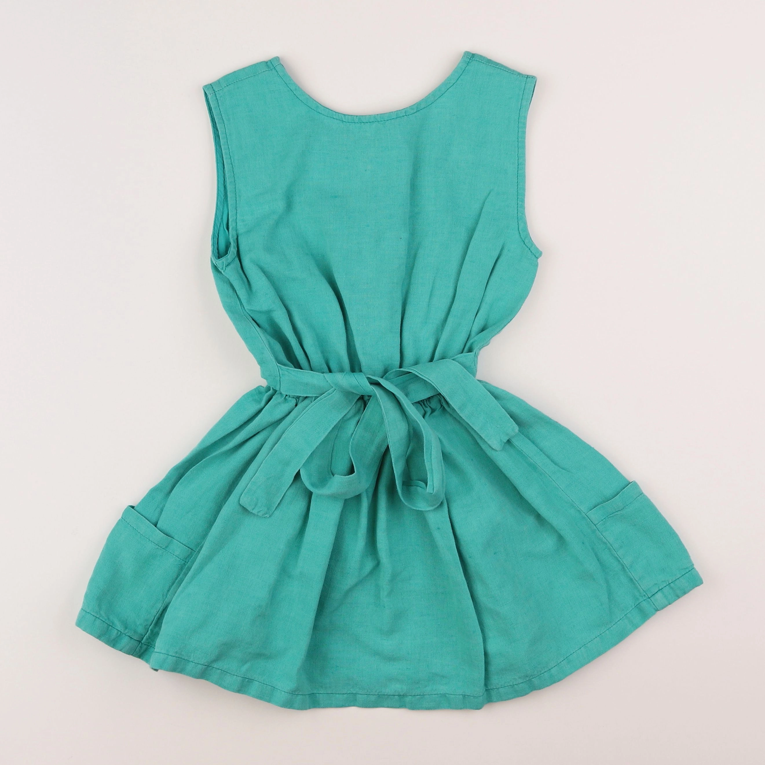 Bonnet à Pompon - robe vert - 6 ans