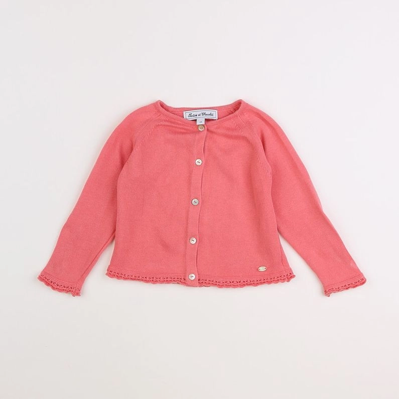 Tartine & Chocolat - gilet rose - 2 ans