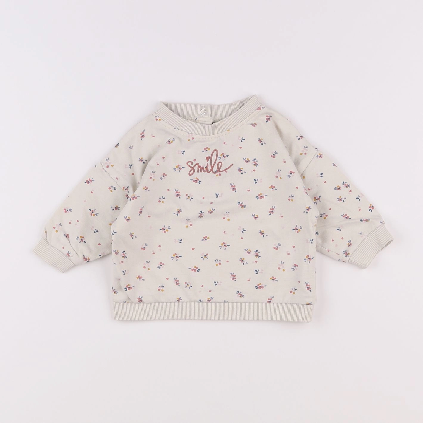 Vertbaudet - sweat beige - 6 mois