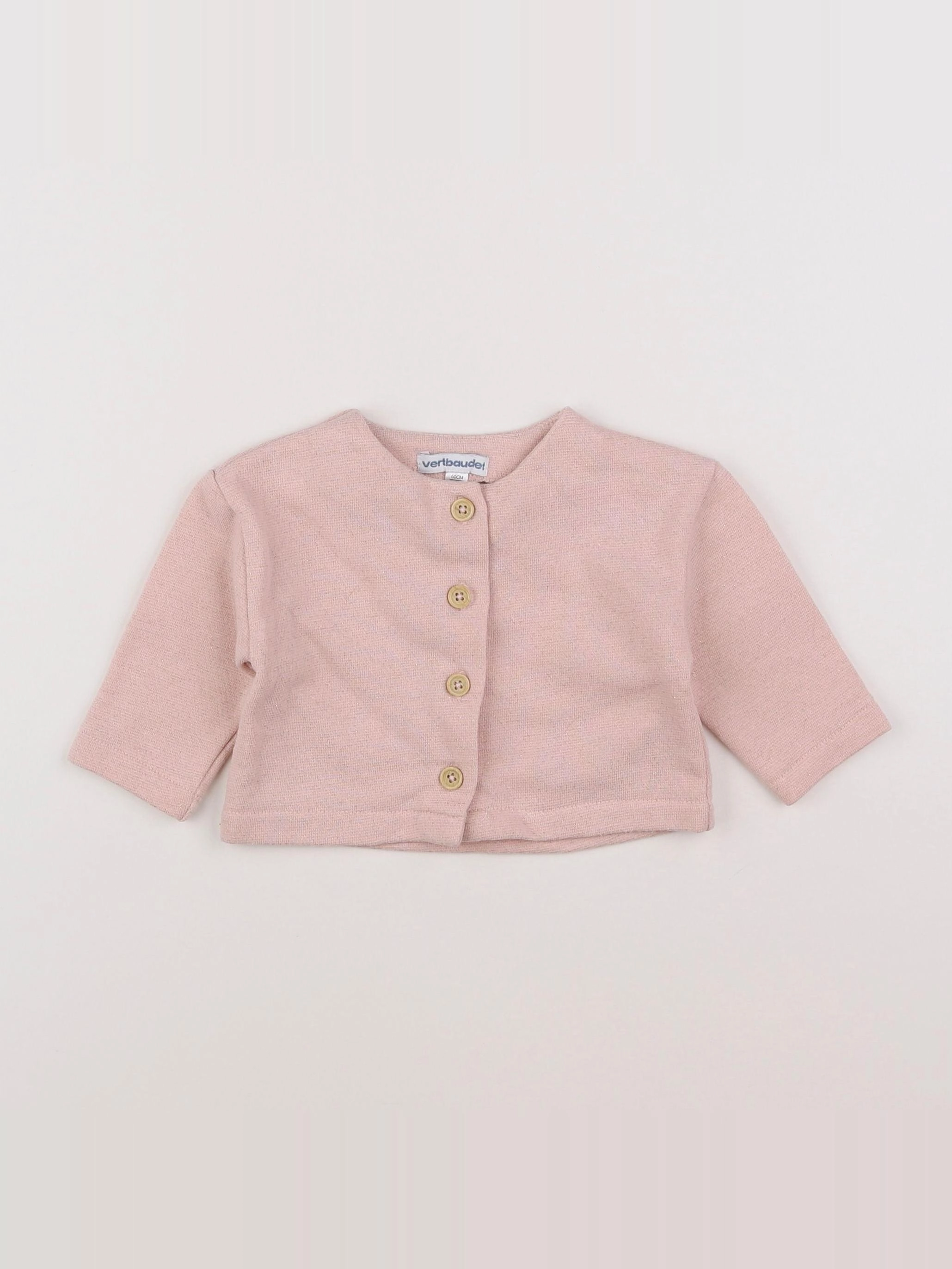 Vertbaudet - gilet rose - 3 mois