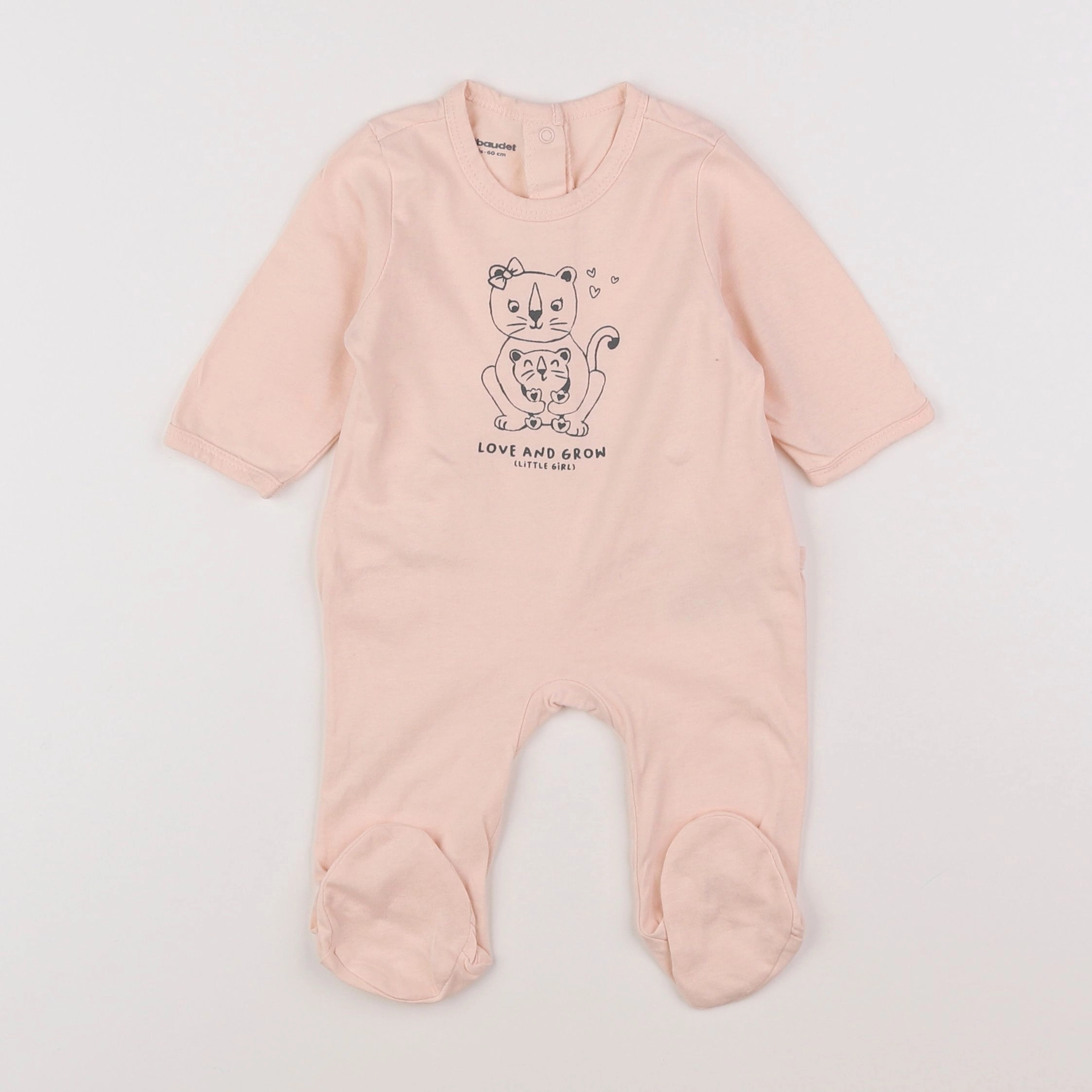 Vertbaudet - pyjama velours rose - 3 mois