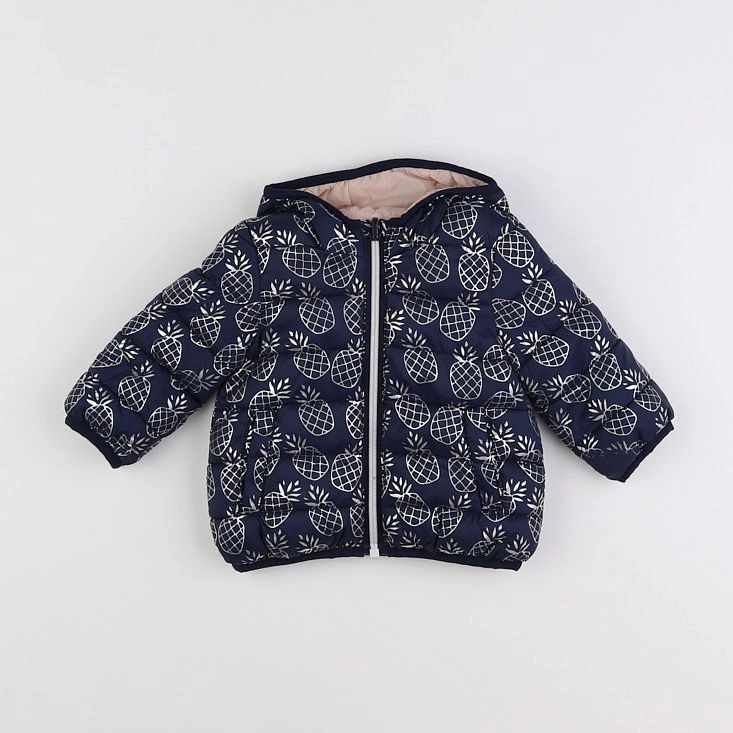 IKKS - doudoune réversible bleu, argent - 6 mois