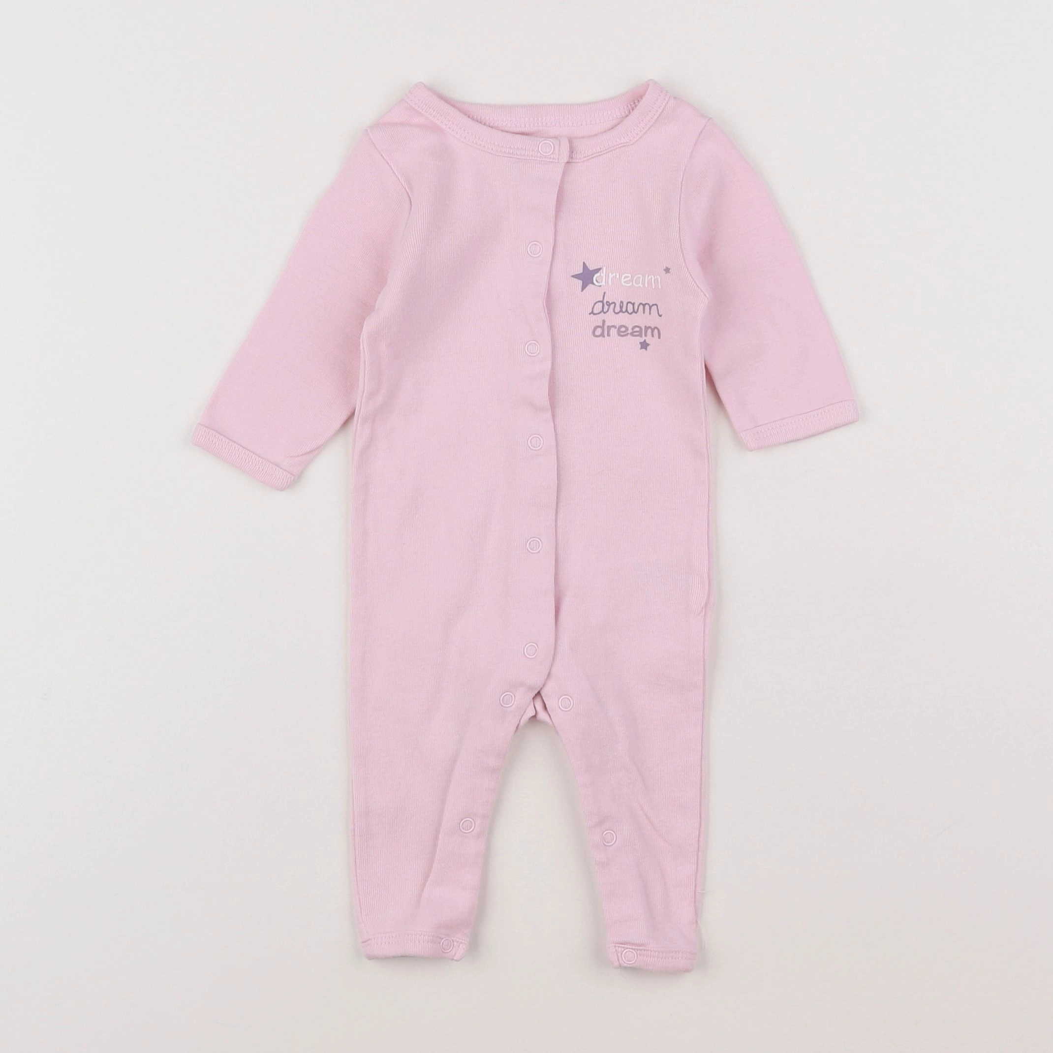 Vertbaudet - pyjama velours rose - 3 mois