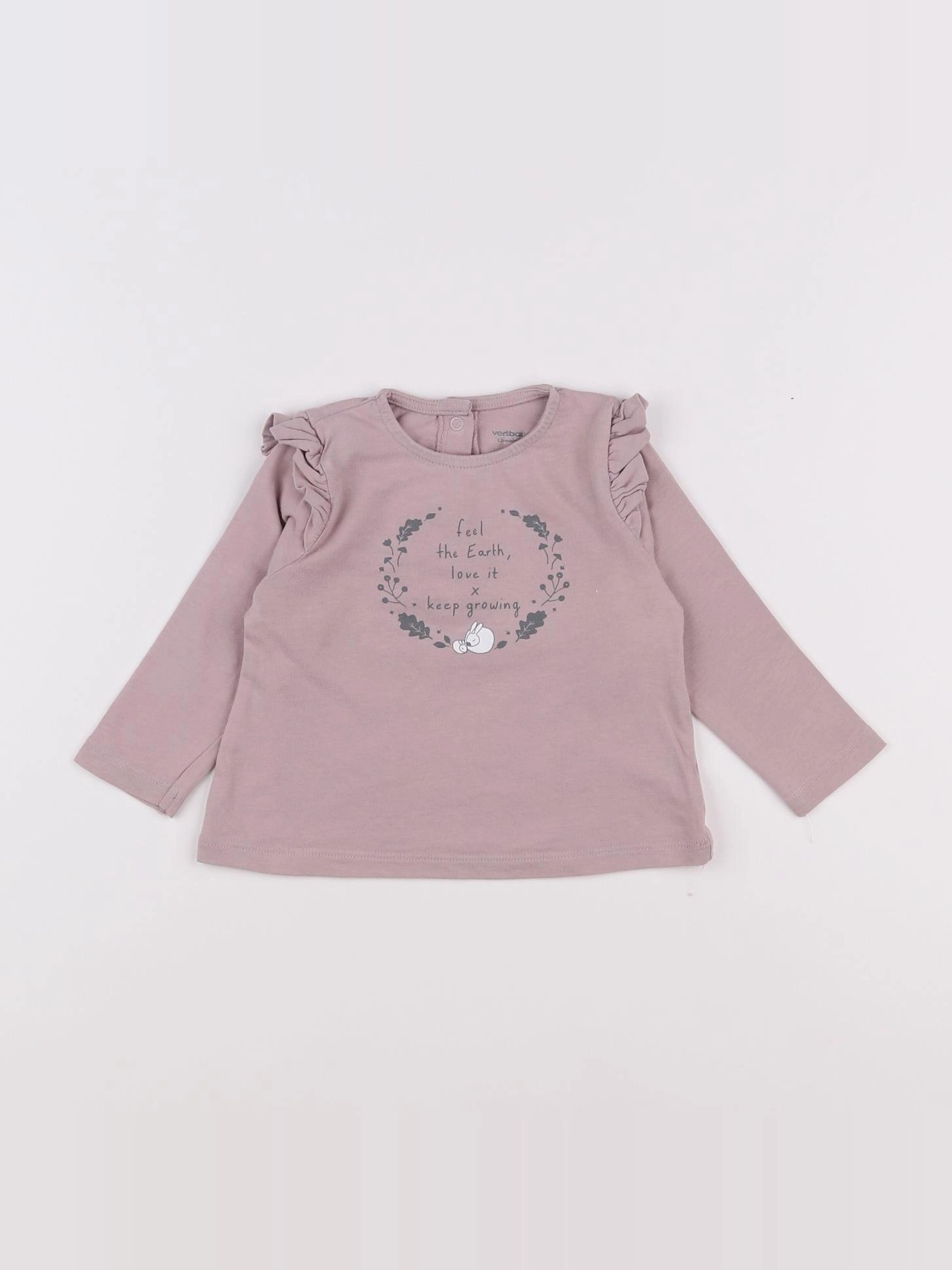 Vertbaudet - tee-shirt violet - 12 mois