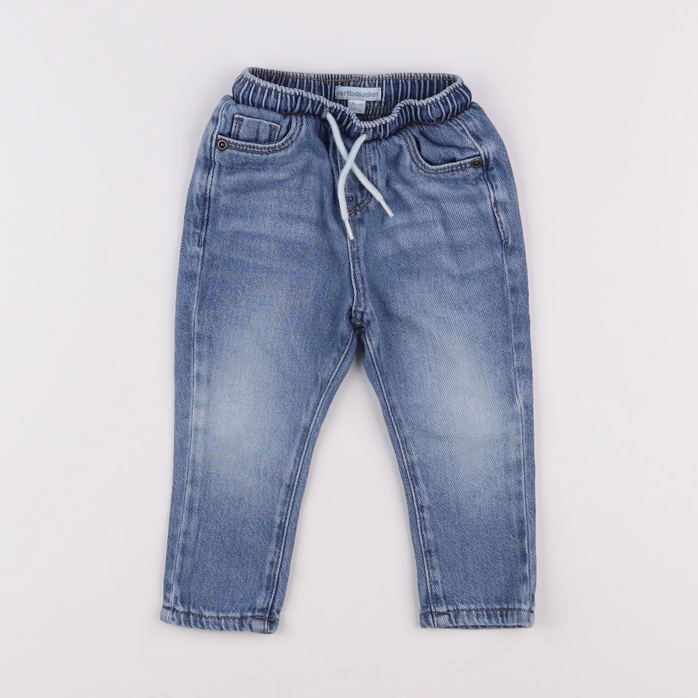 Vertbaudet - jegging bleu - 12 mois