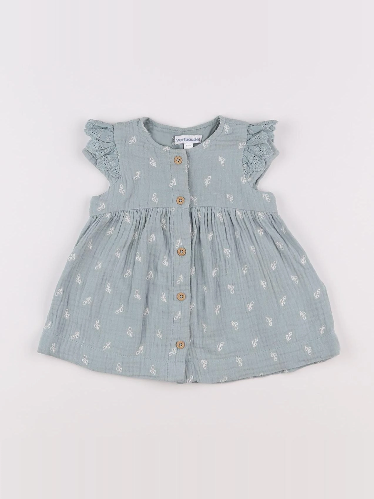 Vertbaudet - robe vert - 6 mois