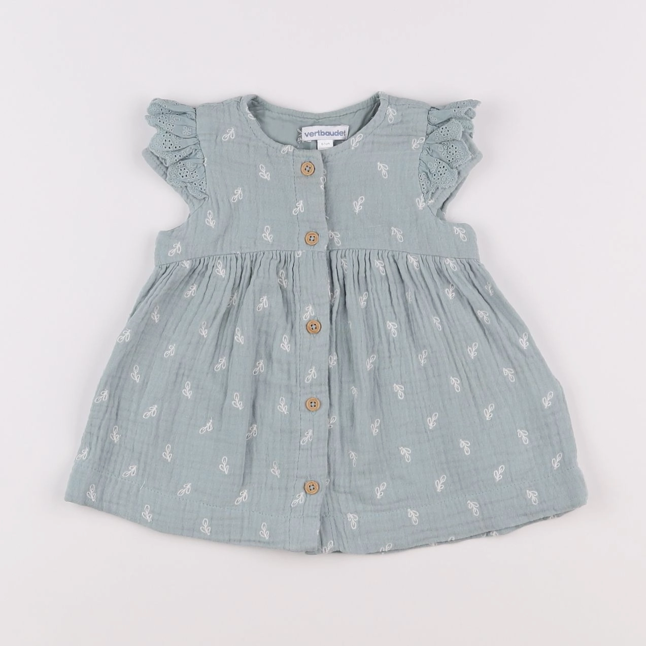 Vertbaudet - robe vert - 6 mois