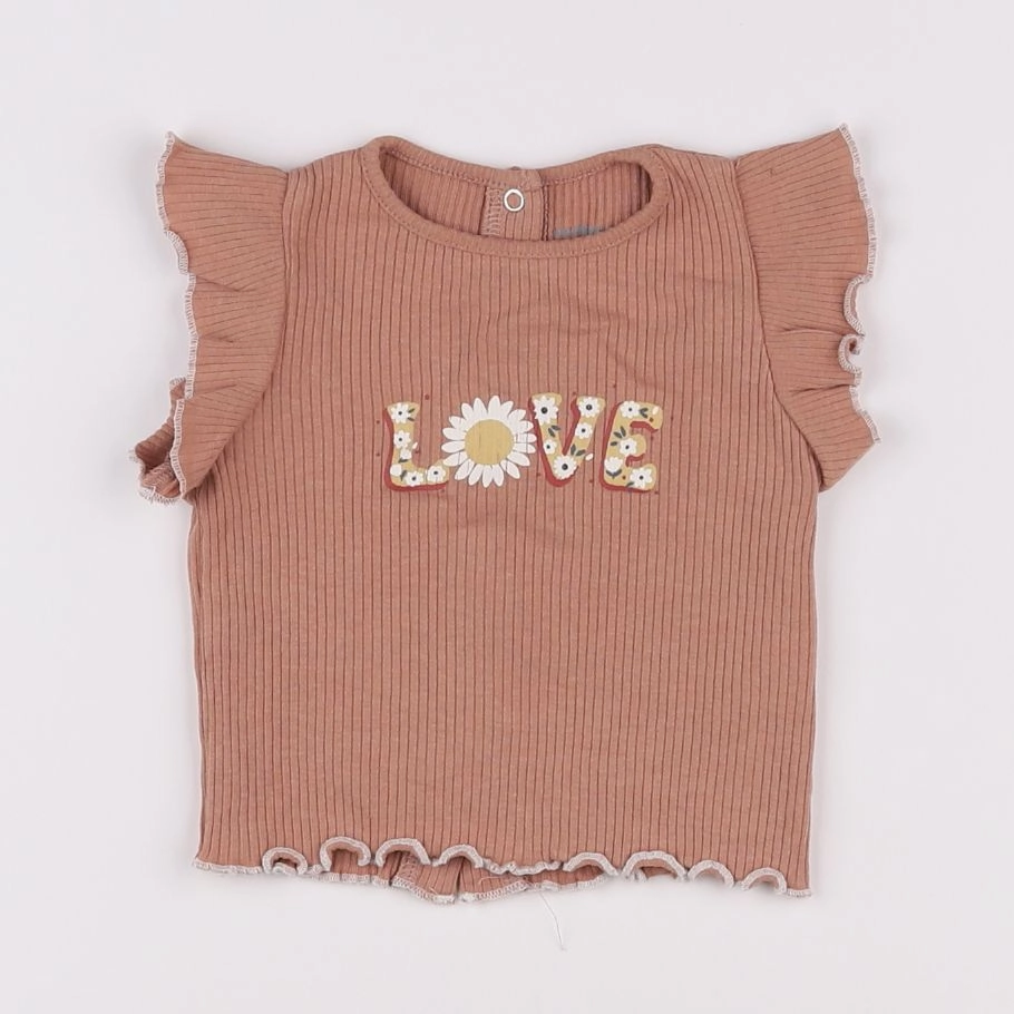 Vertbaudet - tee-shirt marron - 6 mois