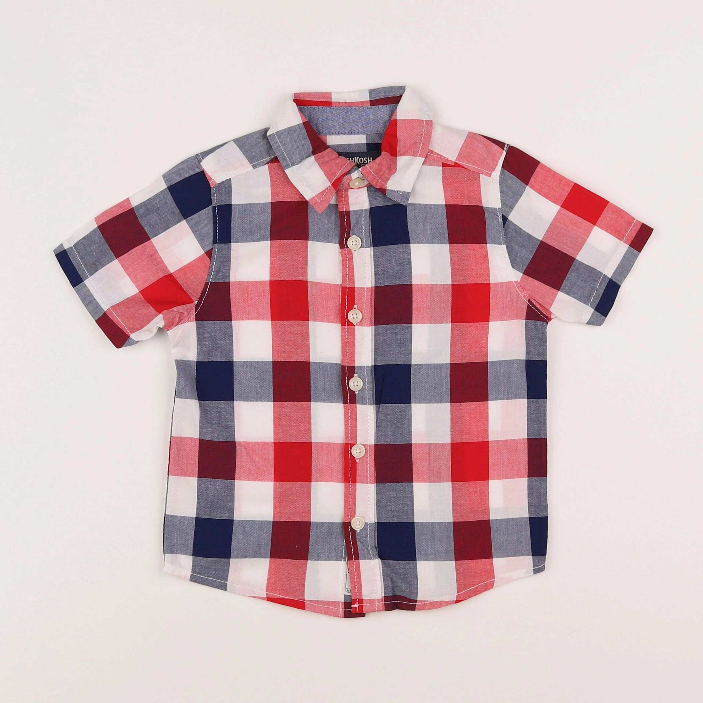 Oshkosh - chemise bleu, blanc, rouge - 4 ans