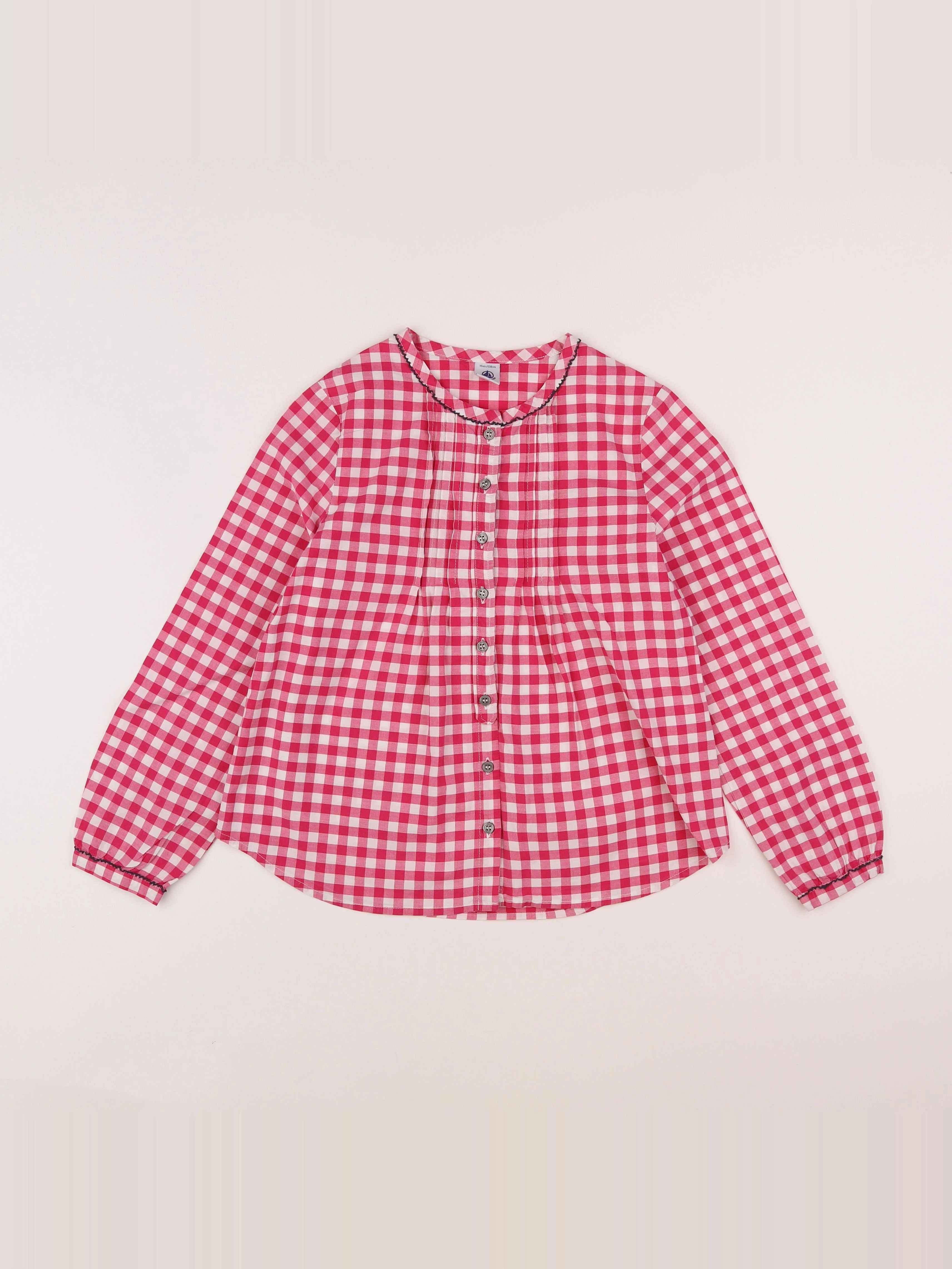 Petit Bateau - blouse blanc, rose - 10 ans