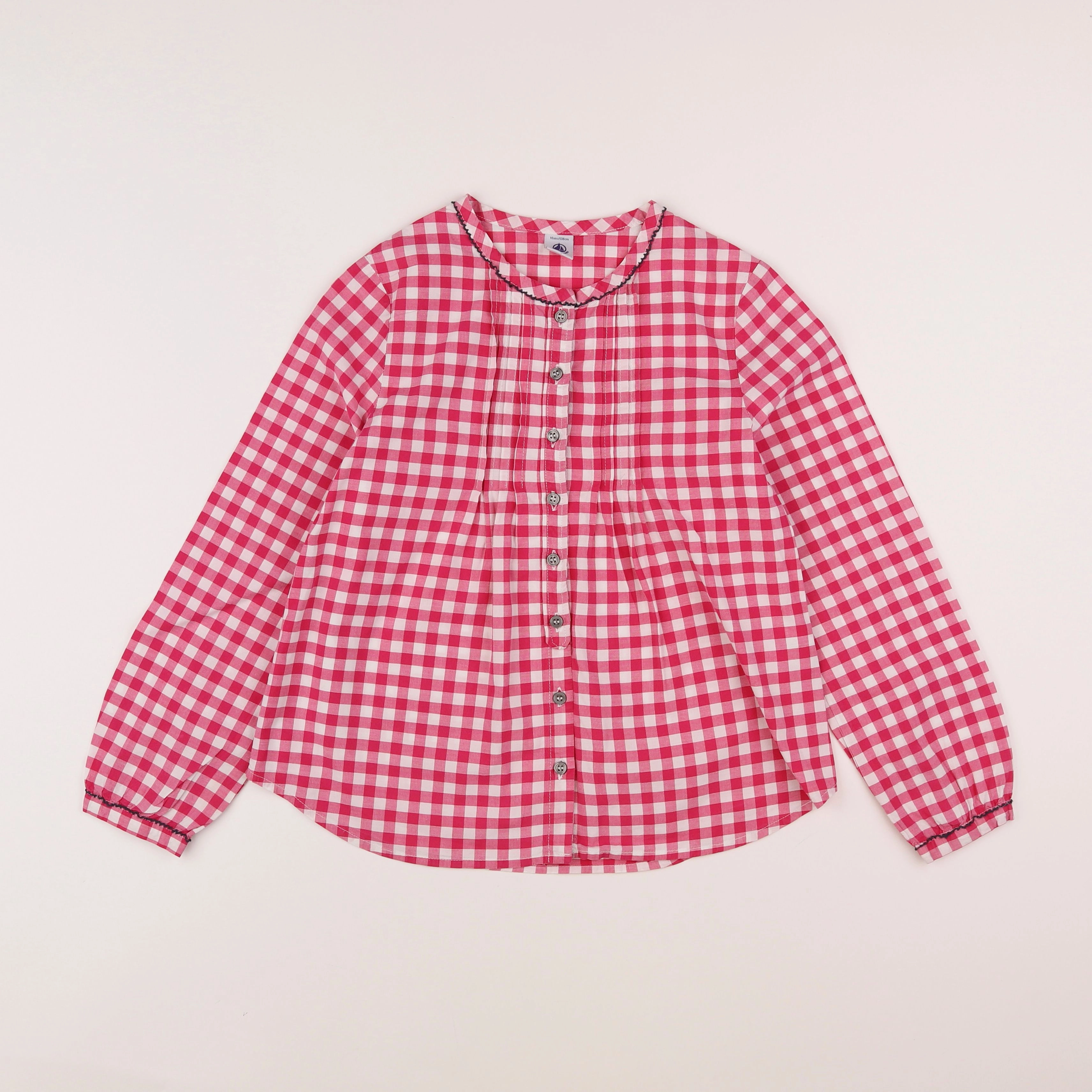 Petit Bateau - blouse blanc, rose - 10 ans