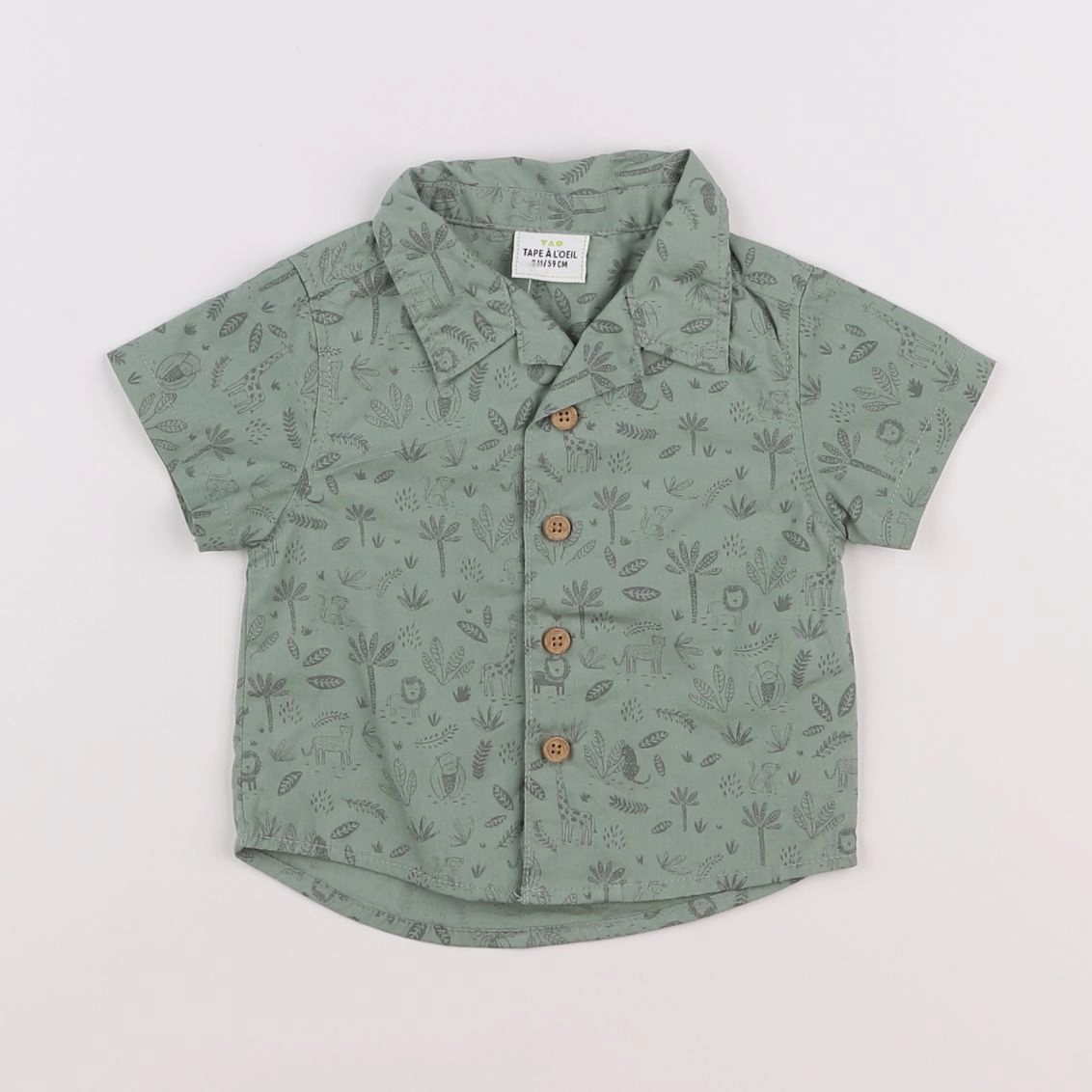 Tape à l'oeil - chemise vert - 3 mois