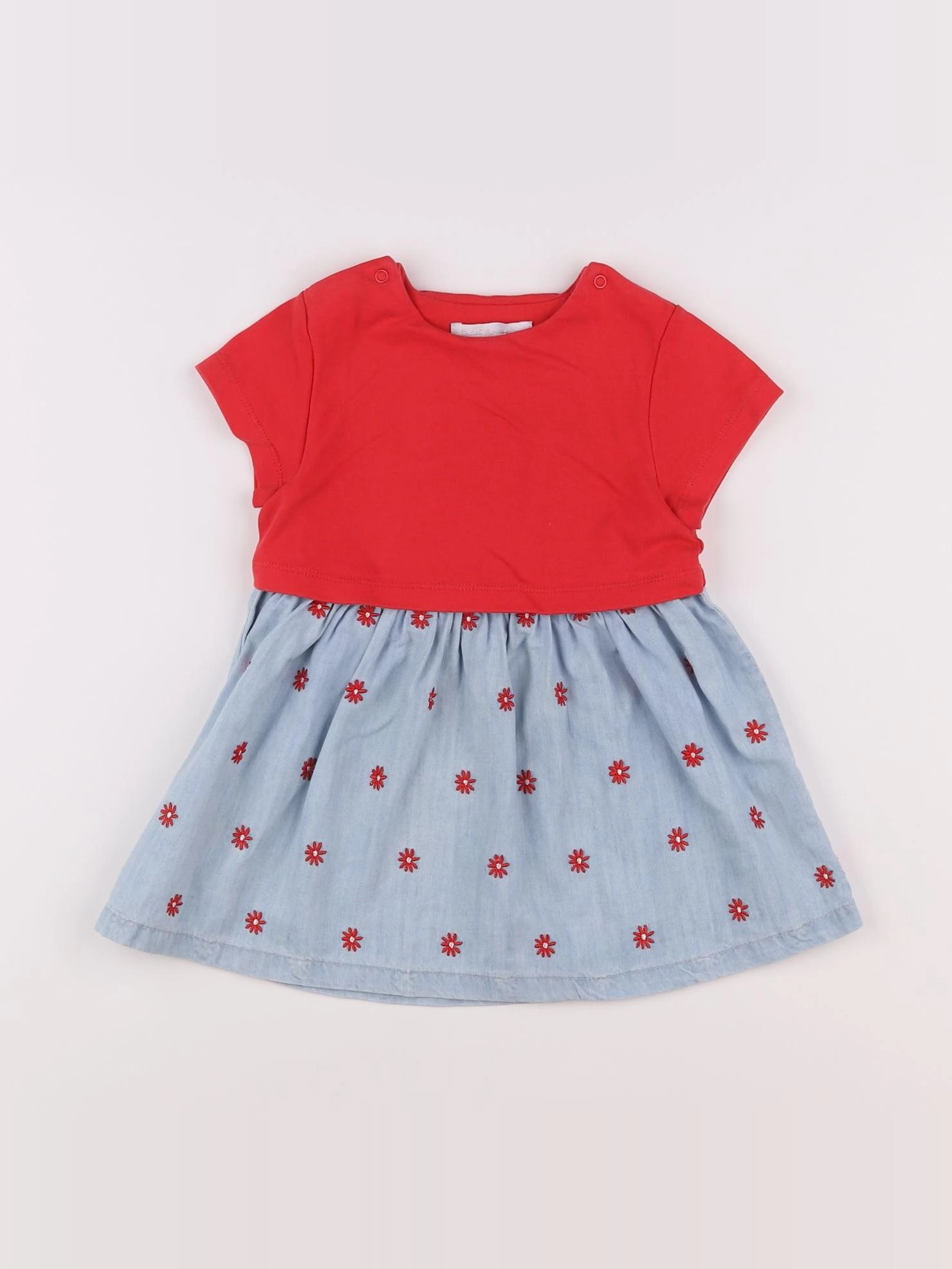 Cadet Rousselle - robe bleu, rouge - 12 mois