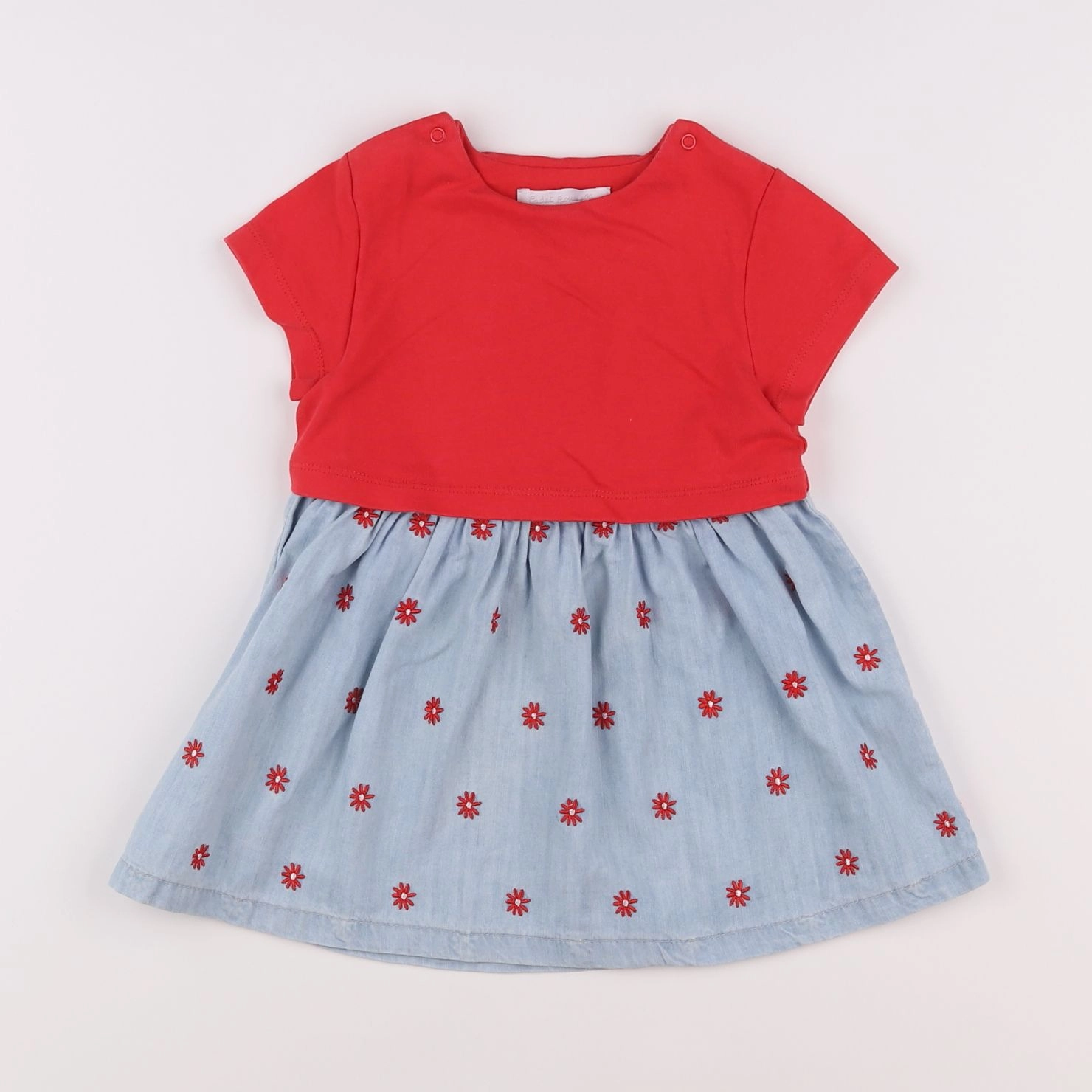 Cadet Rousselle - robe bleu, rouge - 12 mois