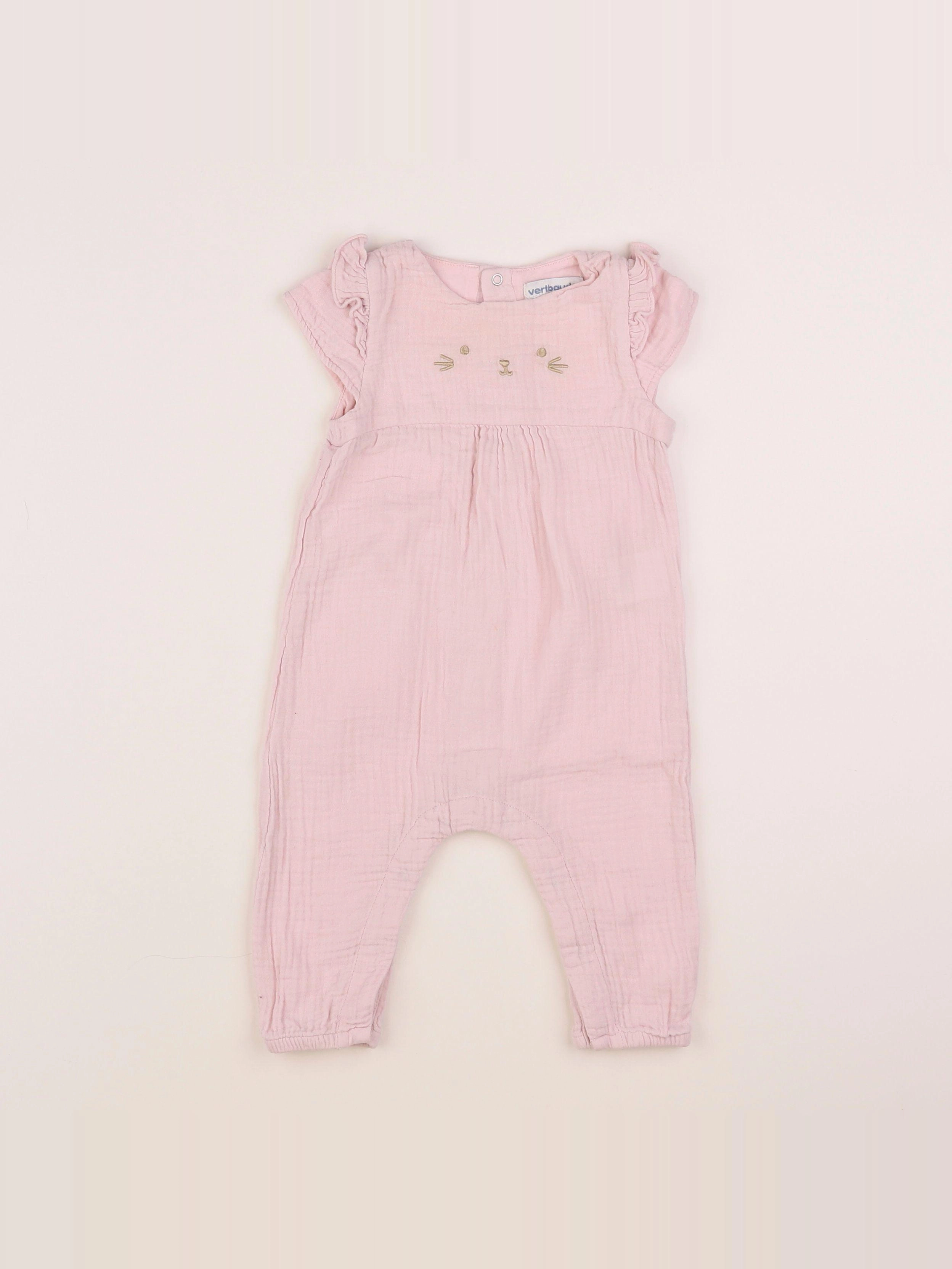Vertbaudet - combinaison rose - 6 mois
