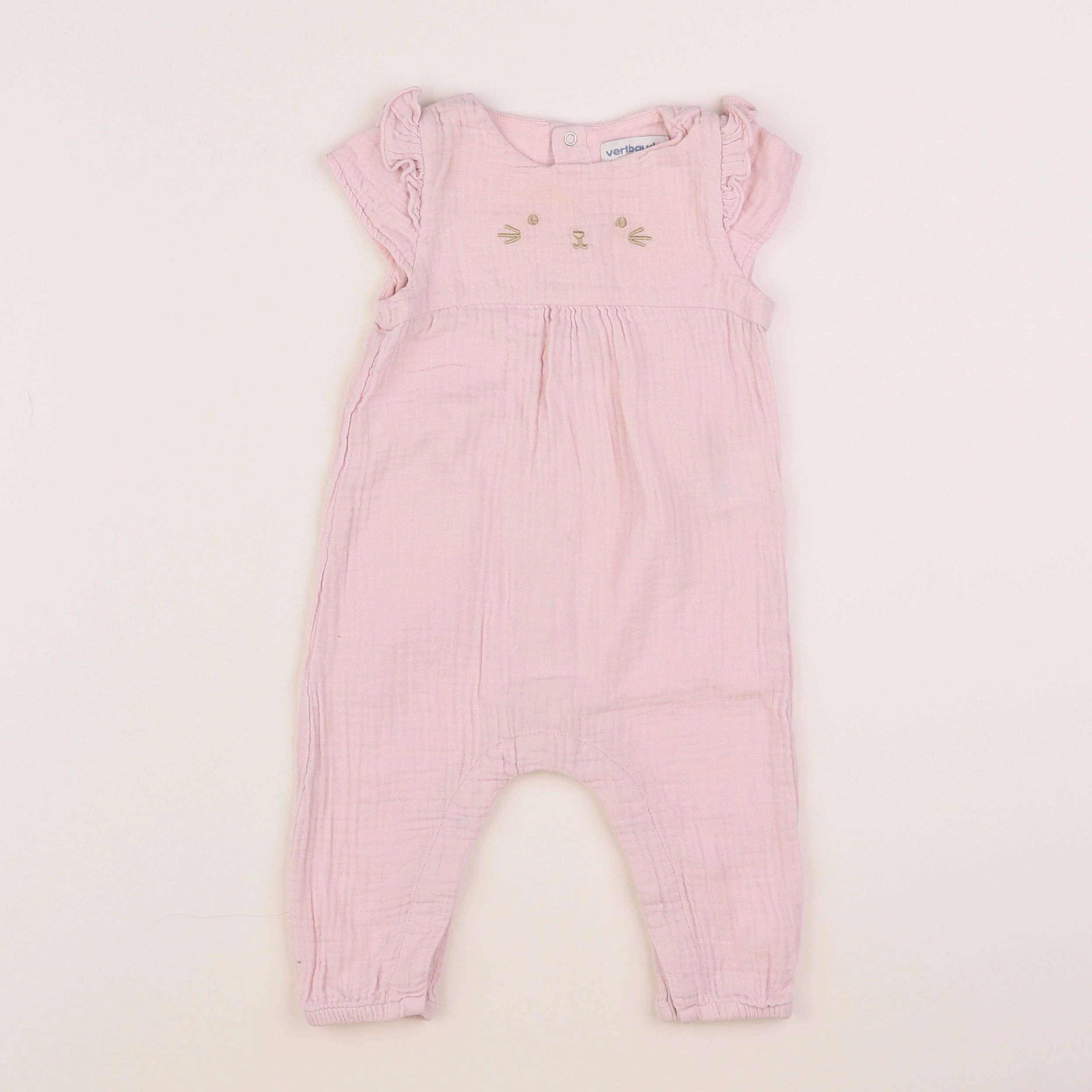 Vertbaudet - combinaison rose - 6 mois