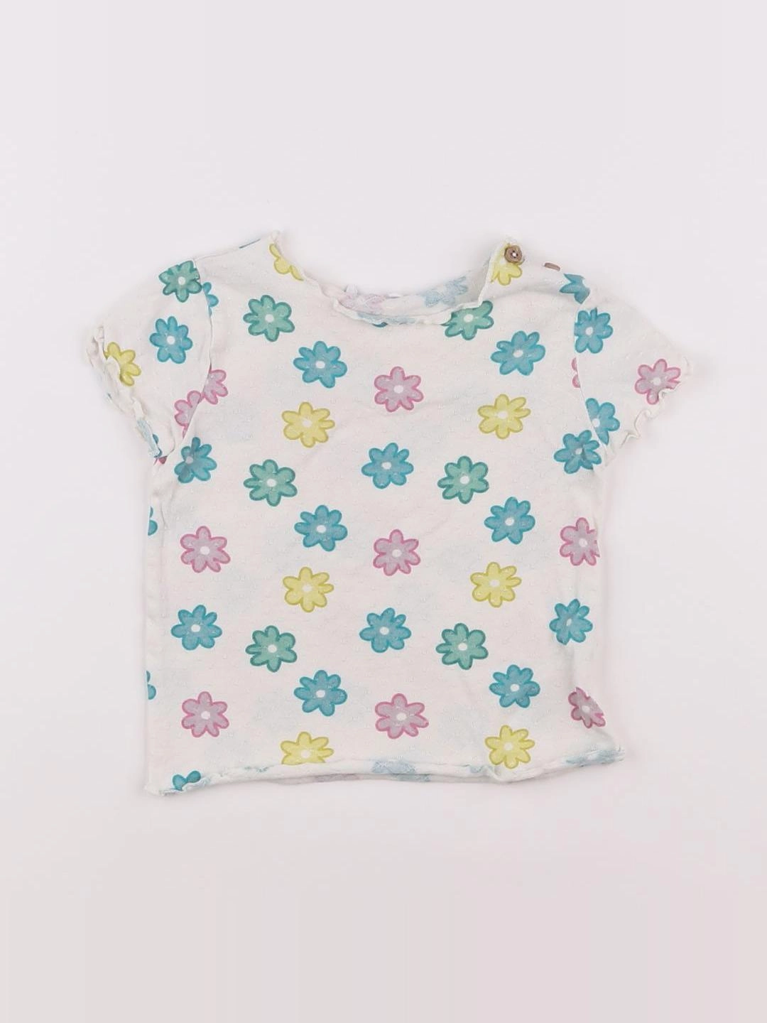 Boutchou - tee-shirt blanc, multicolore - 12 mois