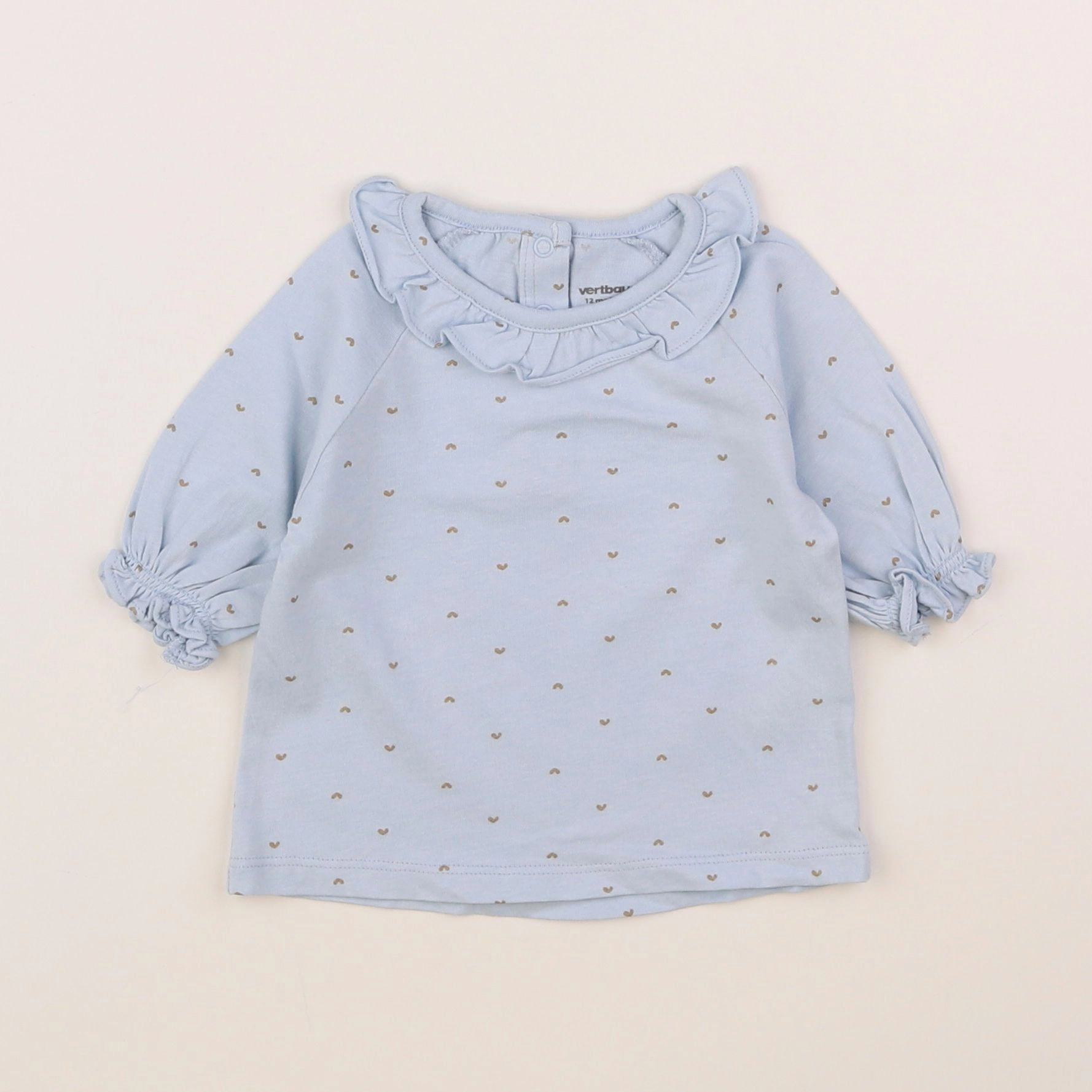 Vertbaudet - tee-shirt bleu - 12 mois