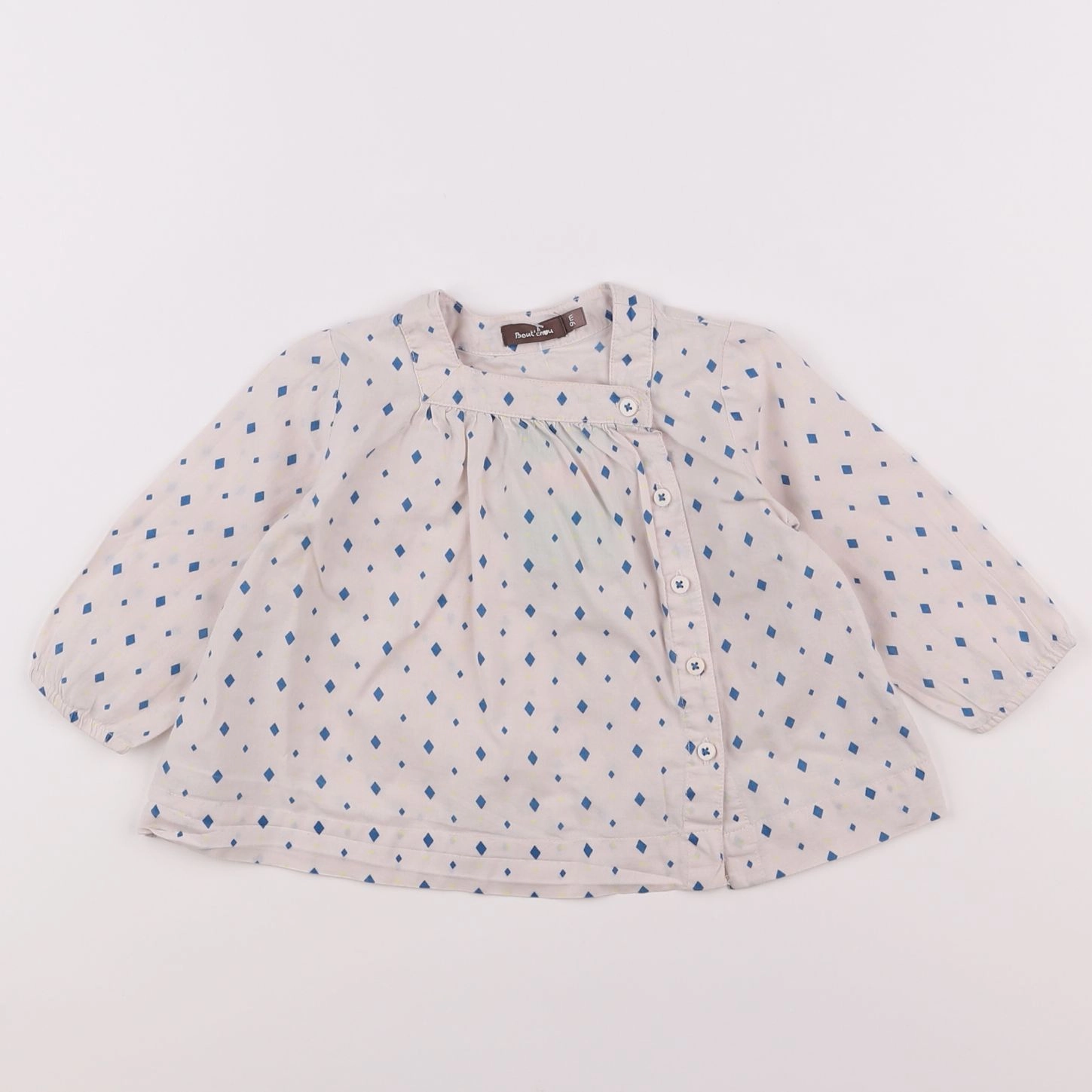 Boutchou - blouse gris, bleu - 9 mois
