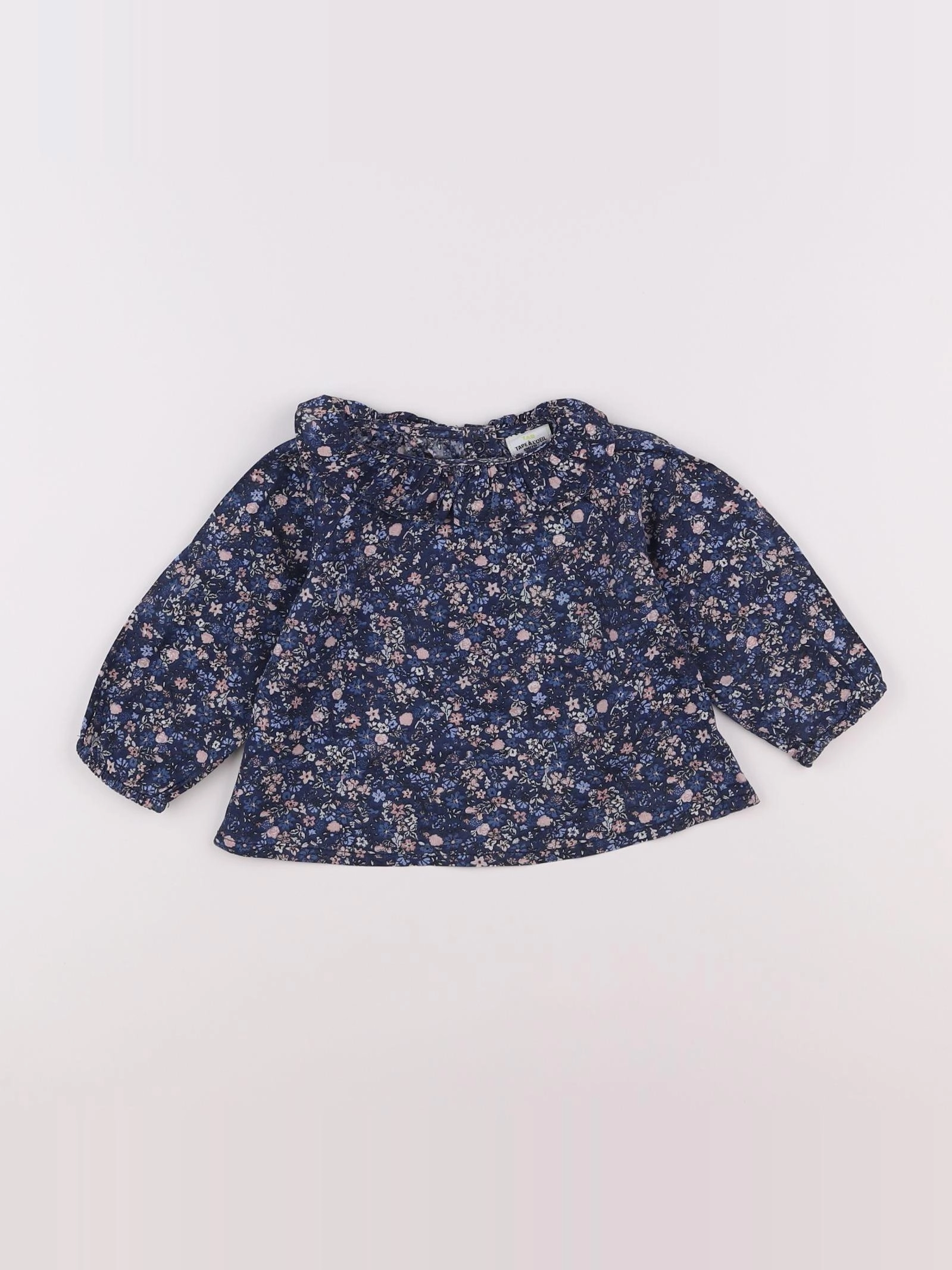 Tape à l'oeil - blouse bleu, rose - 9 mois