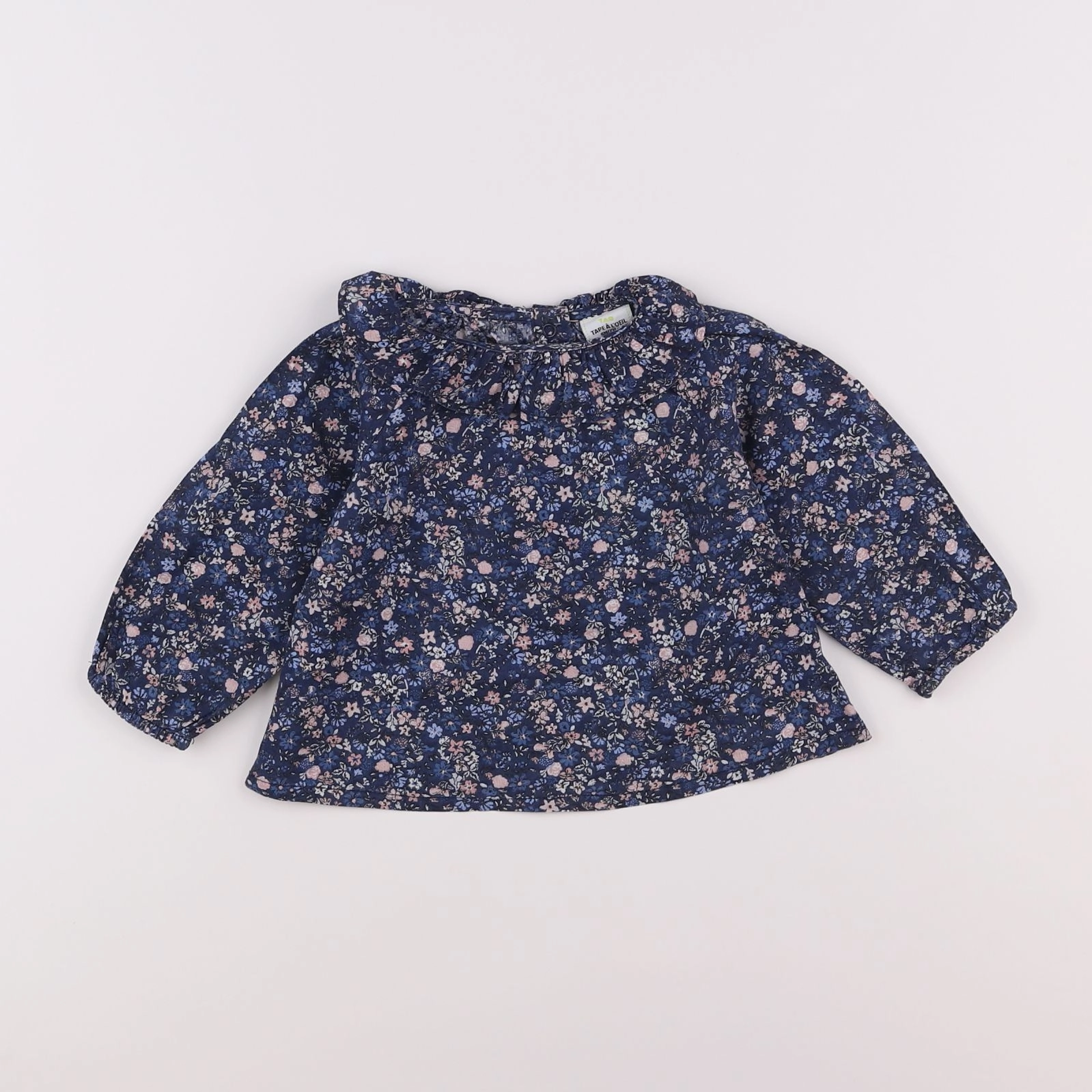 Tape à l'oeil - blouse bleu, rose - 9 mois