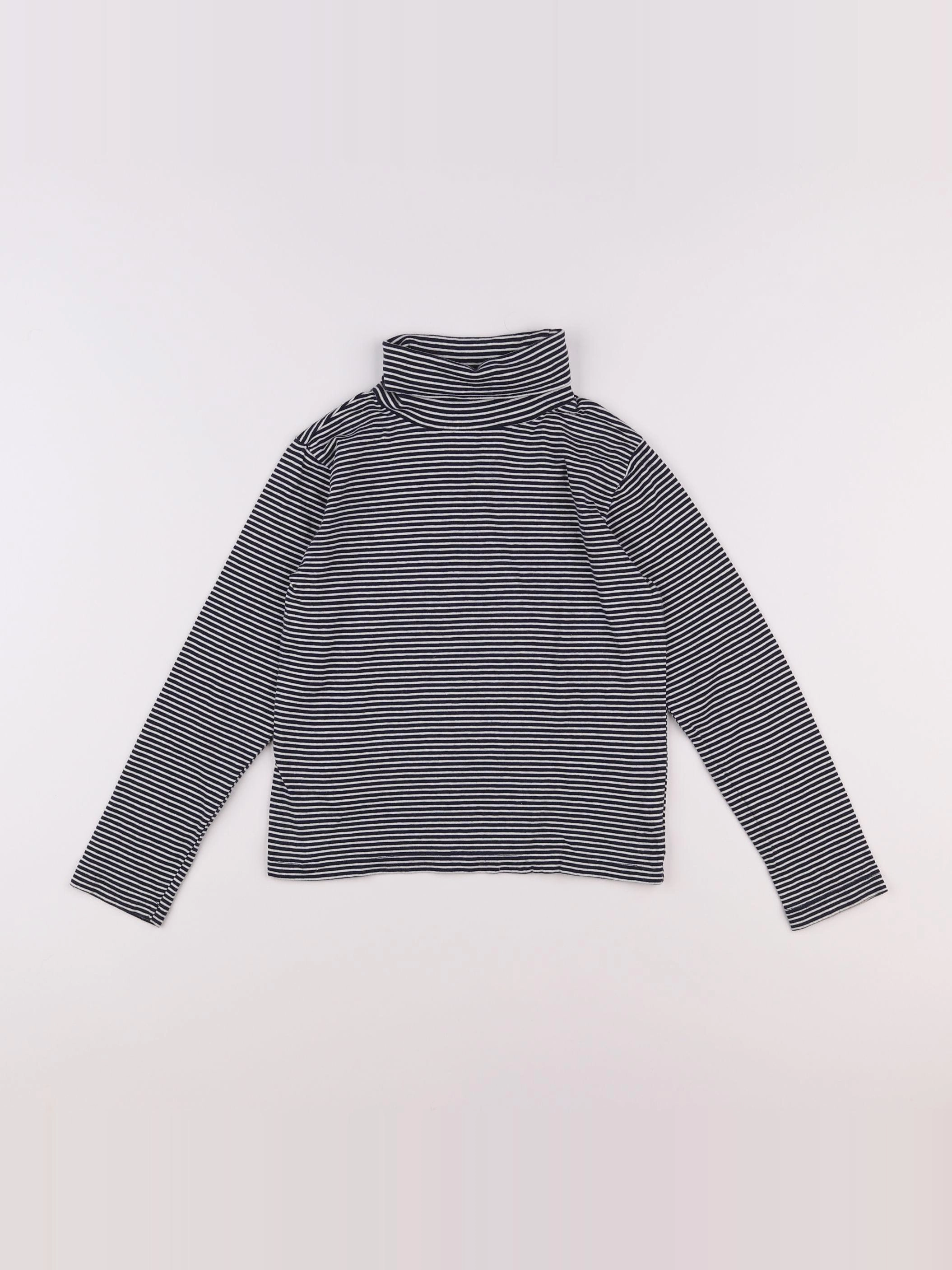 Monoprix - sous-pull bleu, blanc - 8 ans
