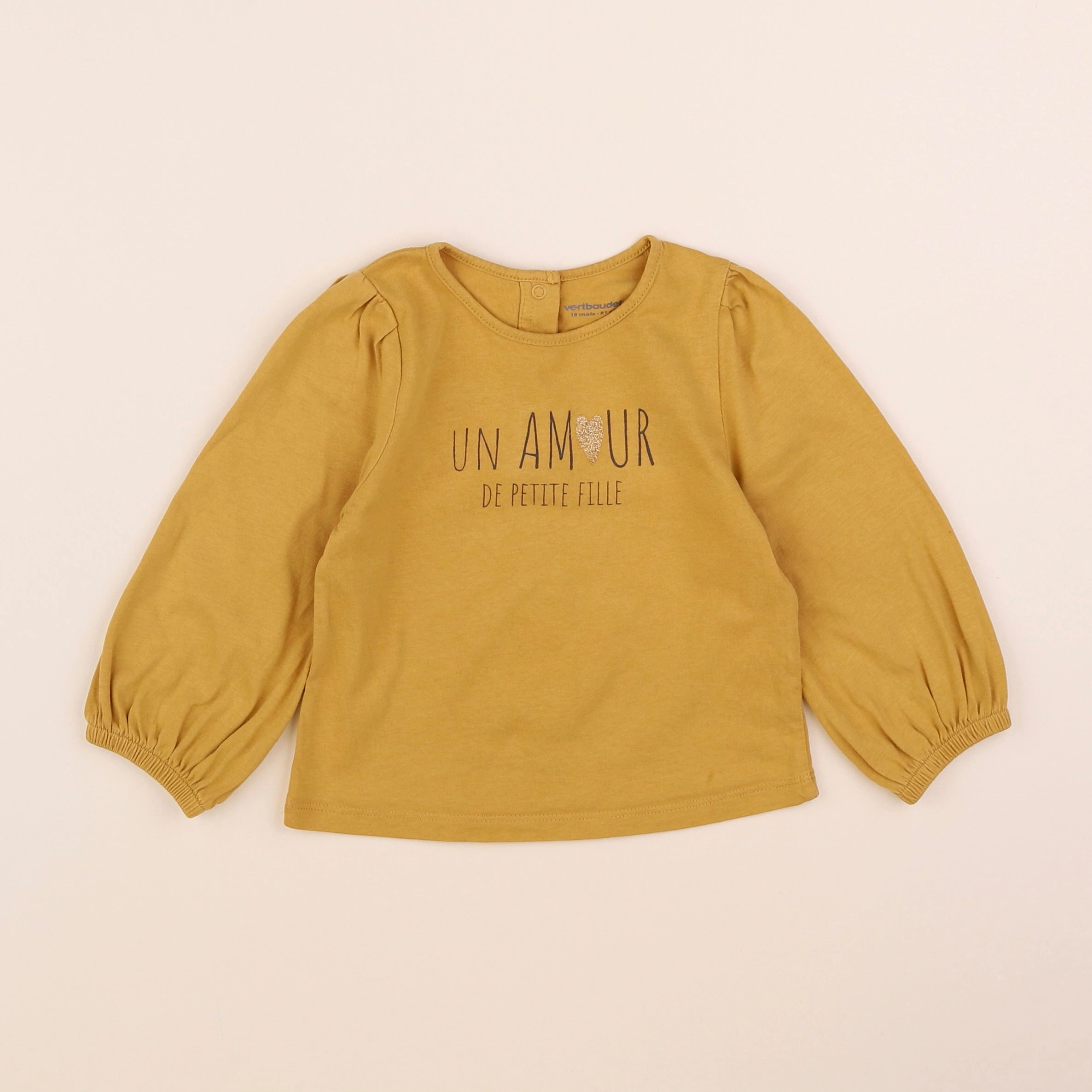 Vertbaudet - tee-shirt jaune - 18 mois