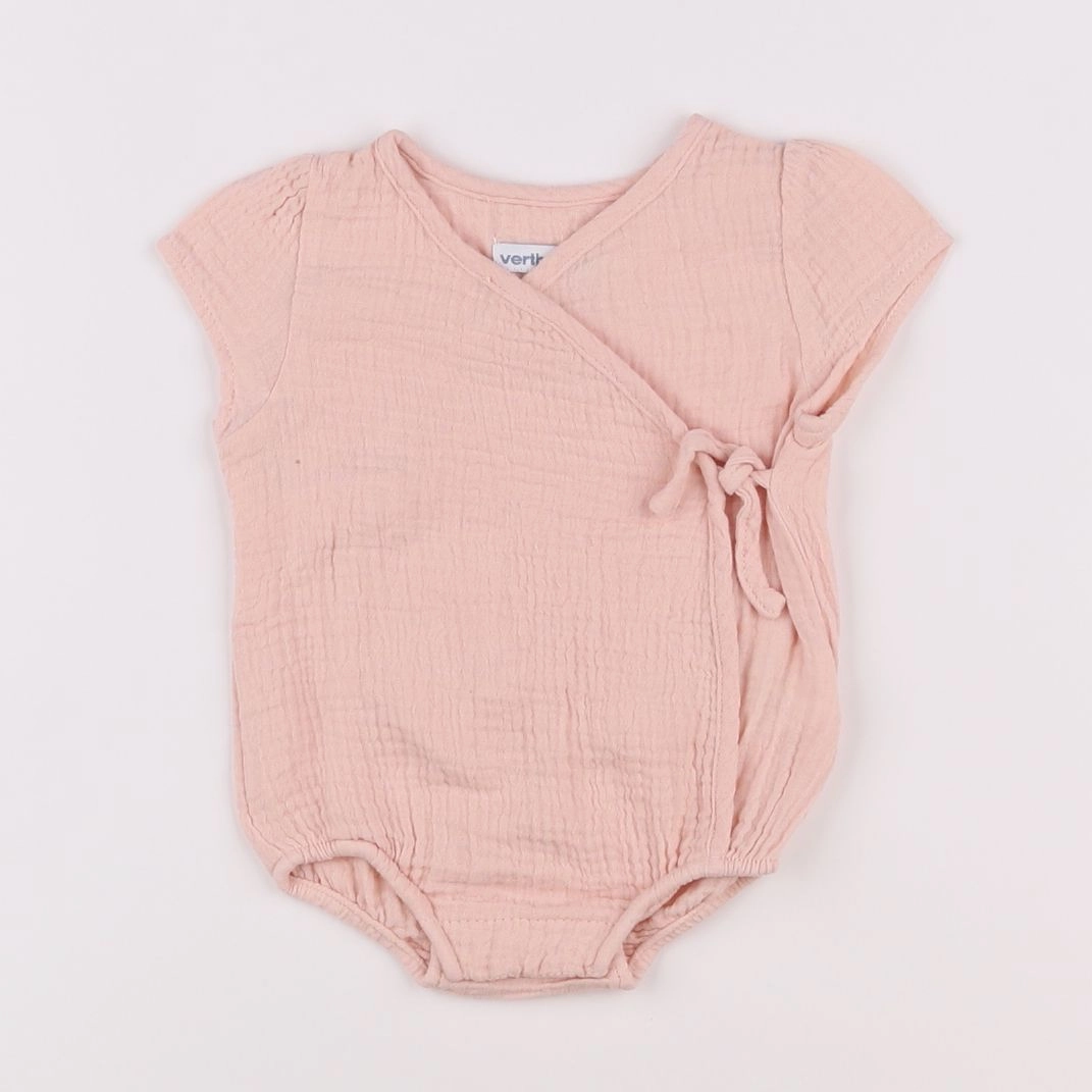 Vertbaudet - combinaison rose - 1 mois