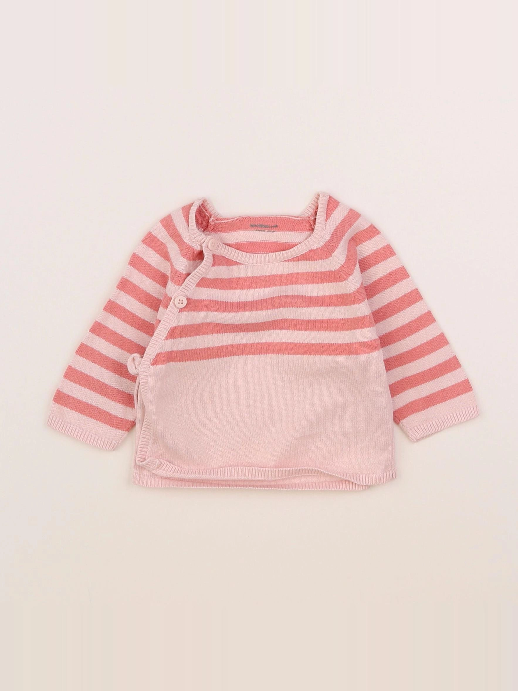 Vertbaudet - gilet rose - 3 mois