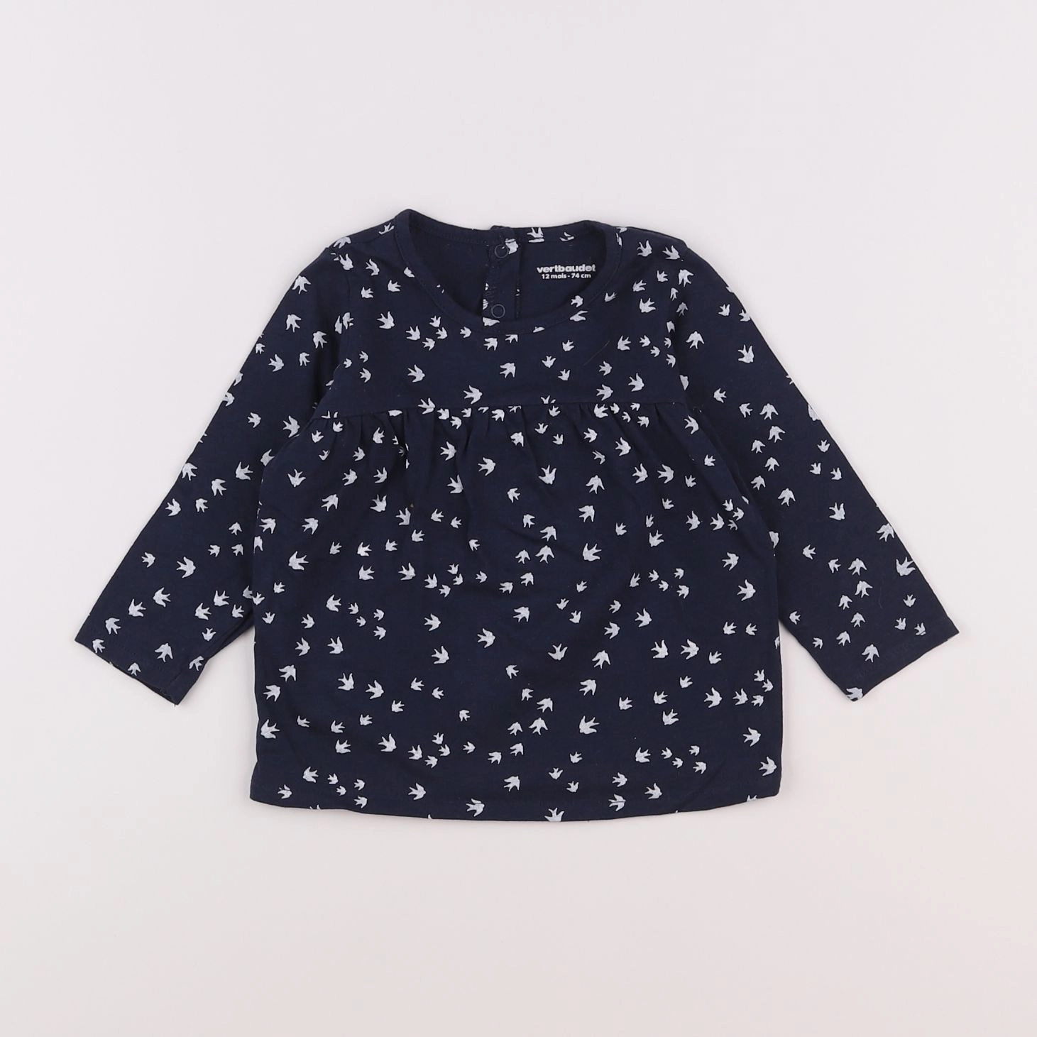 Vertbaudet - tee-shirt bleu - 12 mois