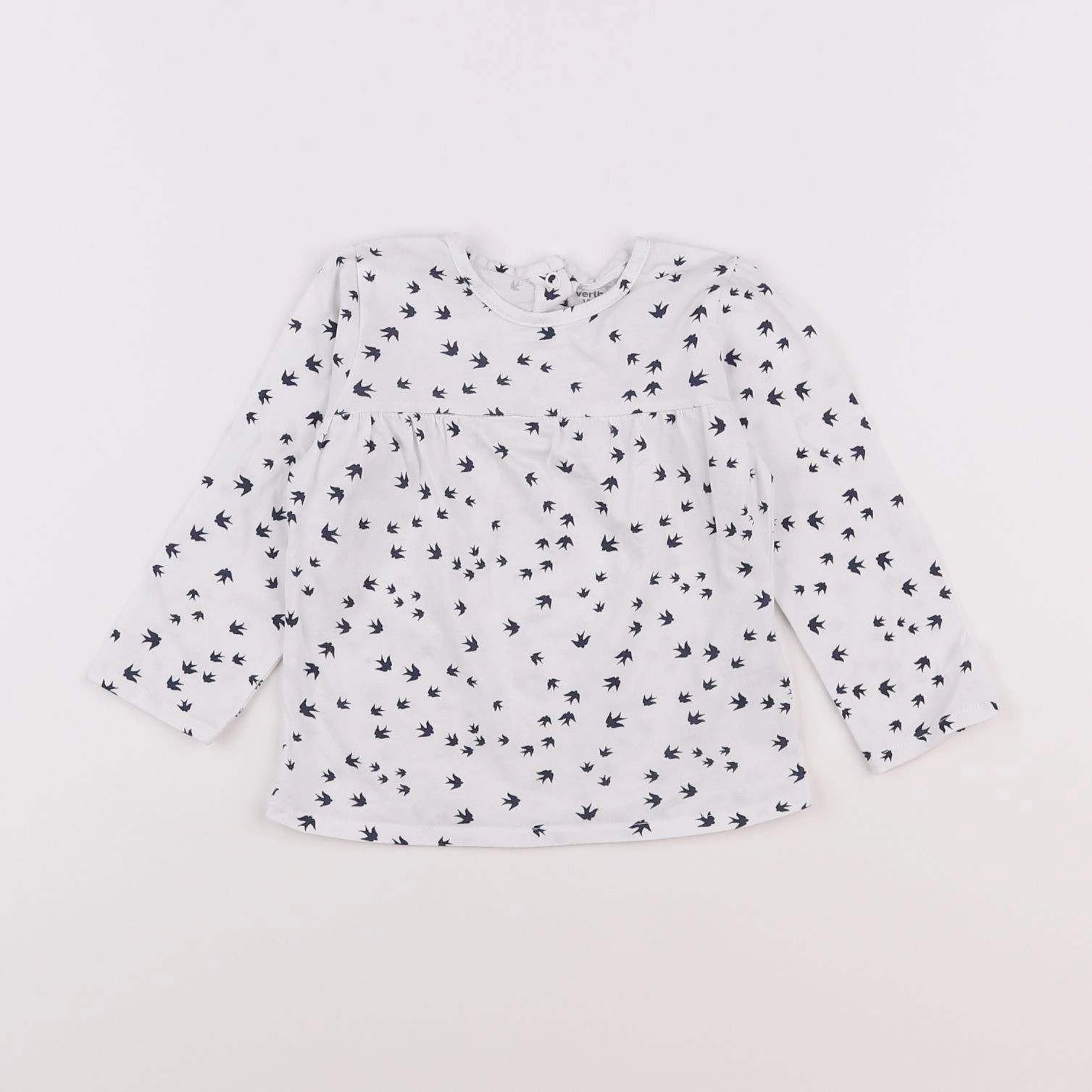 Vertbaudet - tee-shirt blanc, bleu - 18 mois
