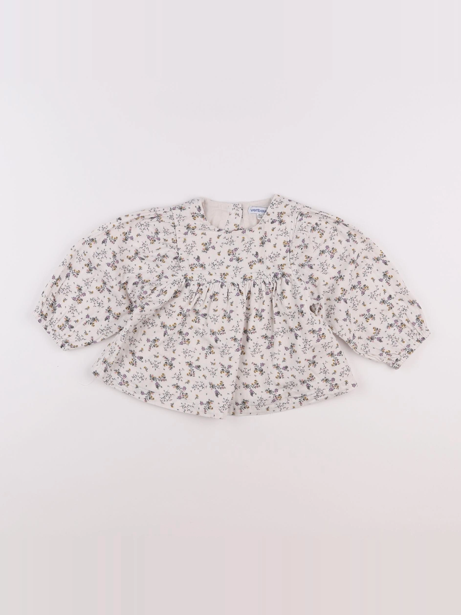 Vertbaudet - blouse blanc, violet - 2 ans