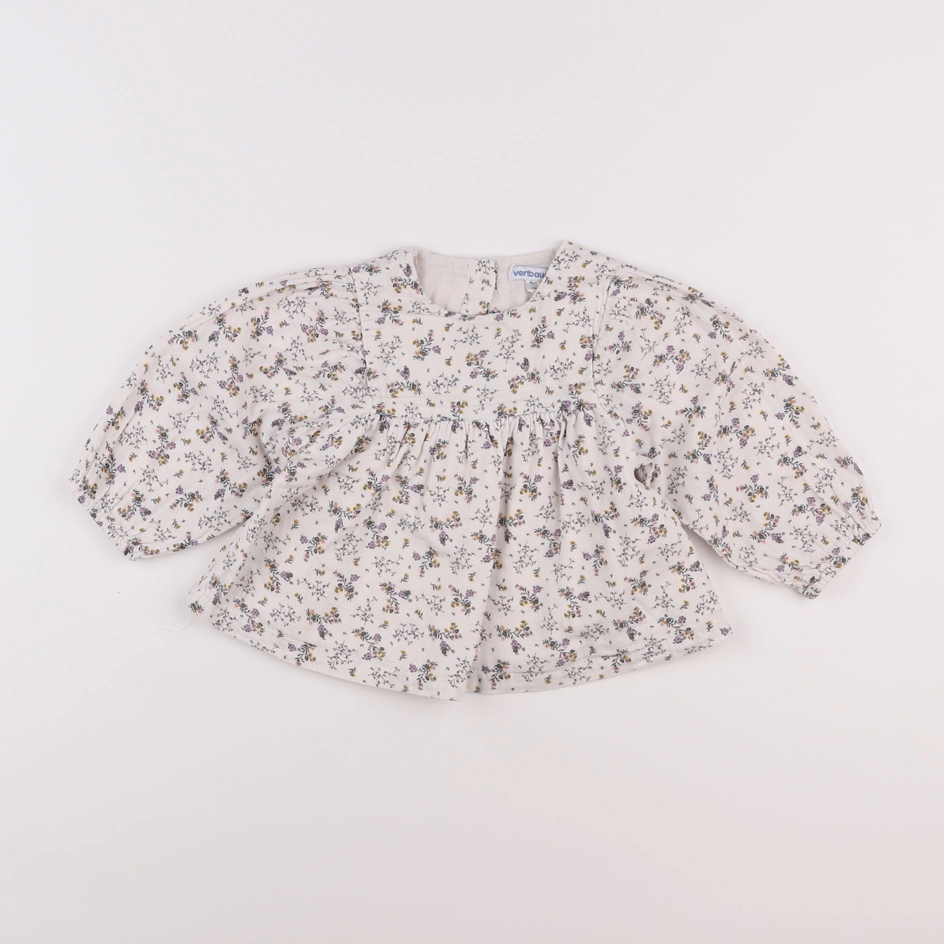Vertbaudet - blouse blanc, violet - 2 ans