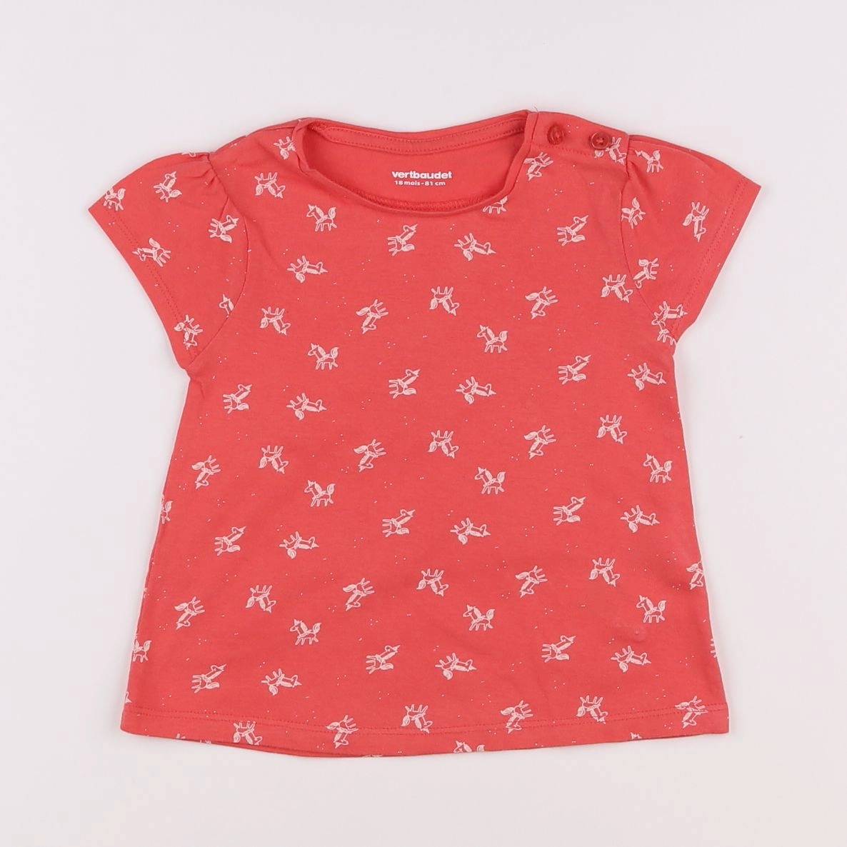 Vertbaudet - tee-shirt rose - 18 mois