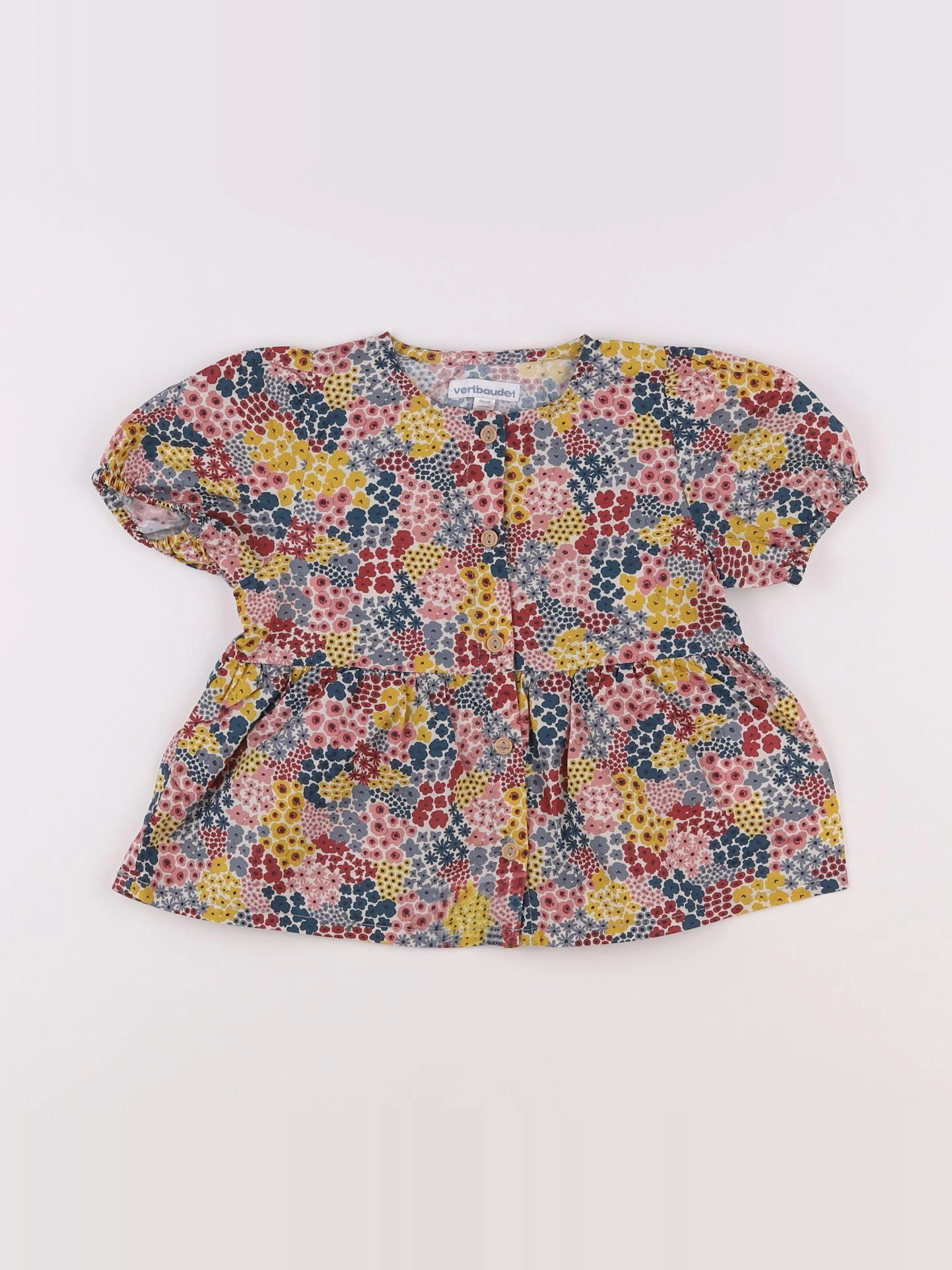 Vertbaudet - blouse jaune, rose - 2 ans