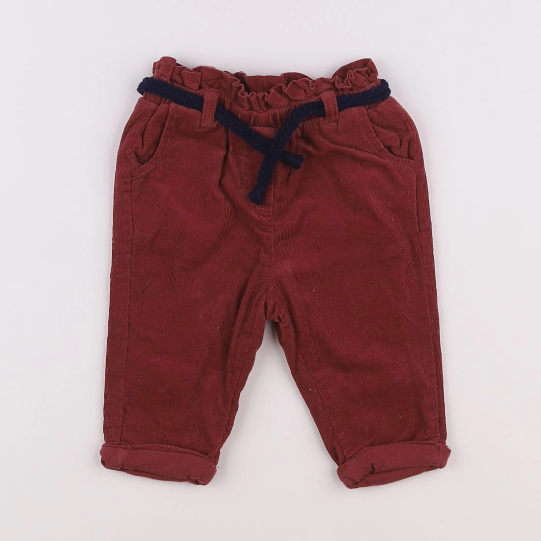 Vertbaudet - pantalon rouge - 6 mois