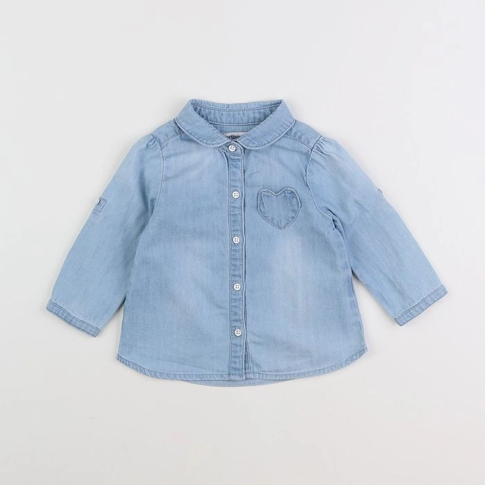 Vertbaudet - chemise bleu - 9 mois