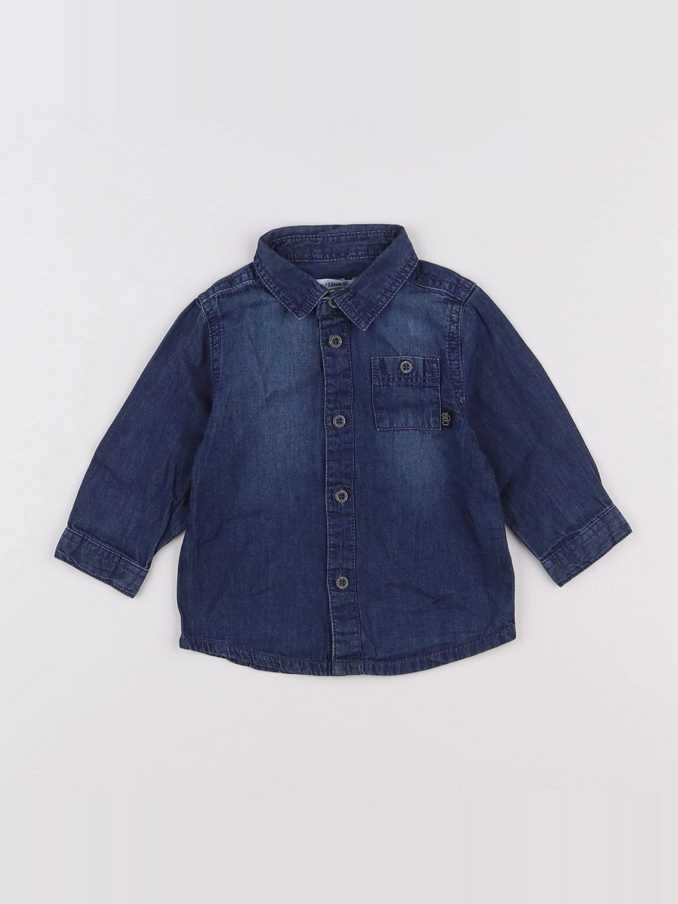 Vertbaudet - chemise bleu - 9 mois
