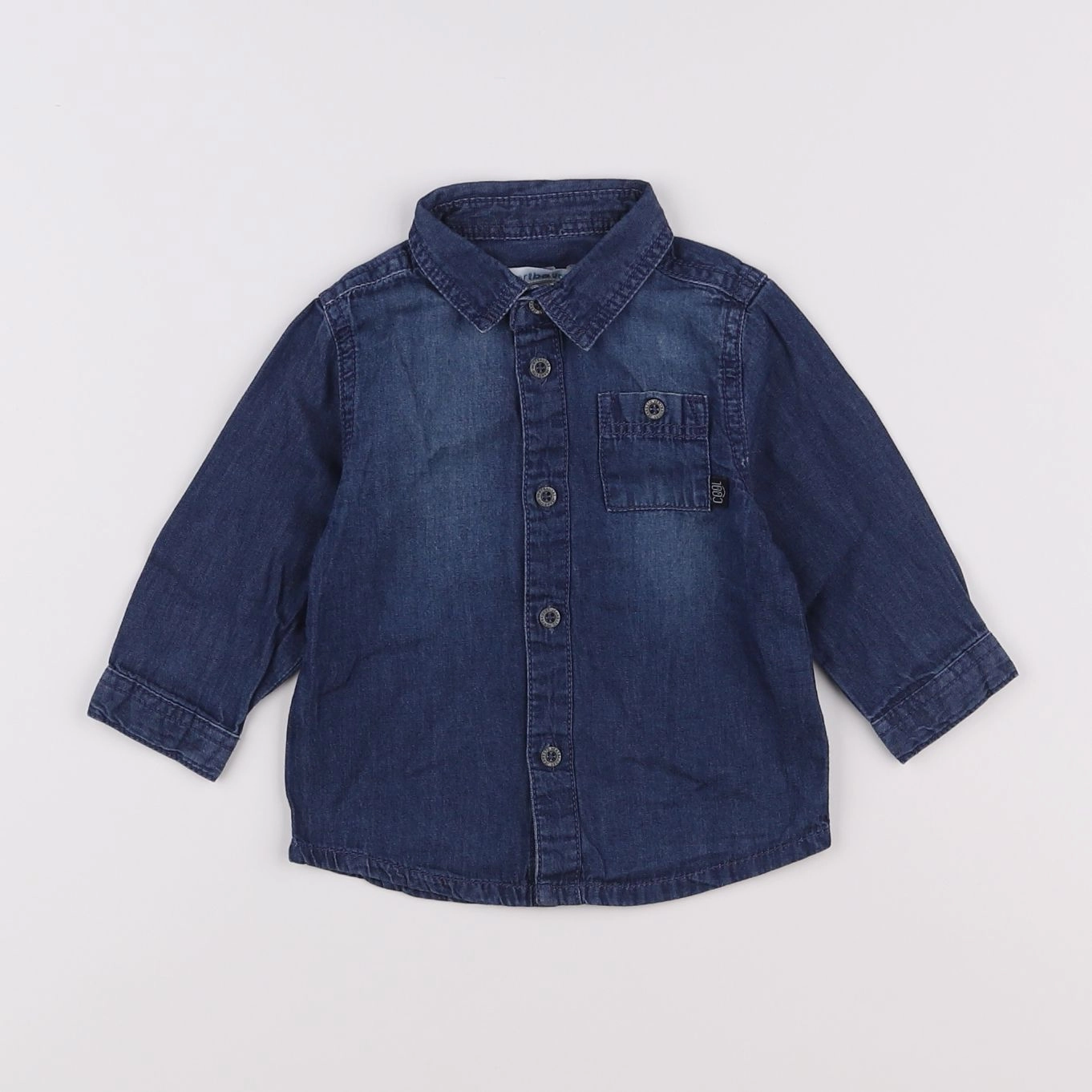 Vertbaudet - chemise bleu - 9 mois
