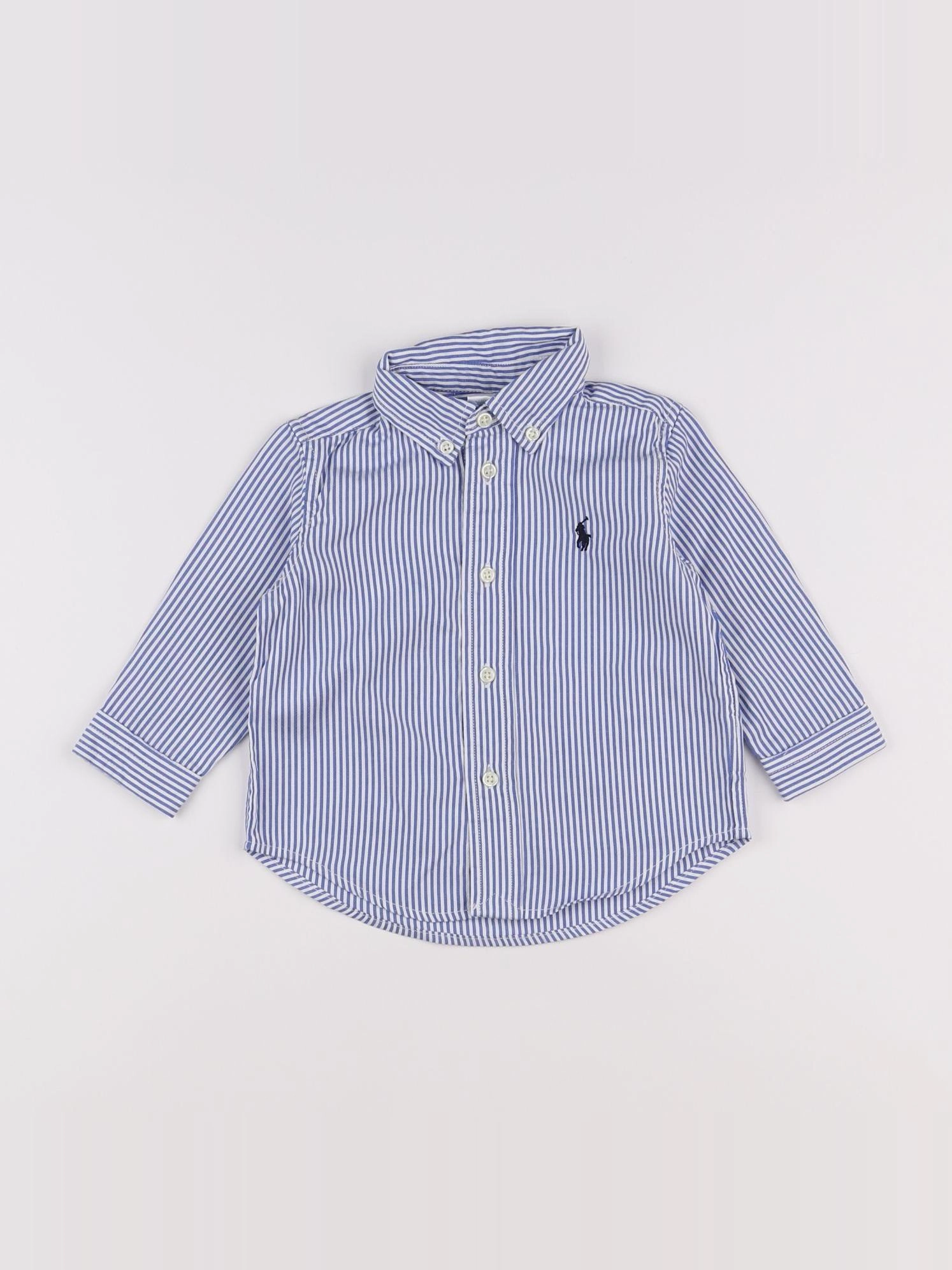 Ralph Lauren - chemise bleu, blanc - 9 mois