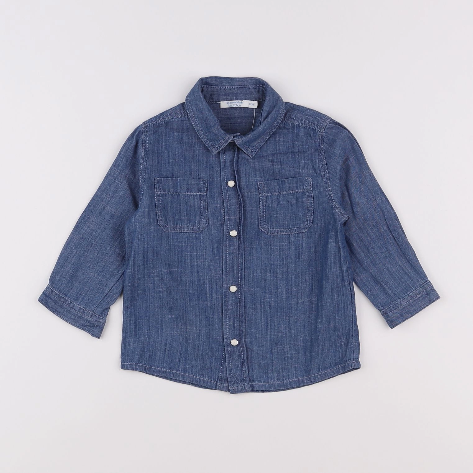 Boutchou - chemise bleu - 12 mois