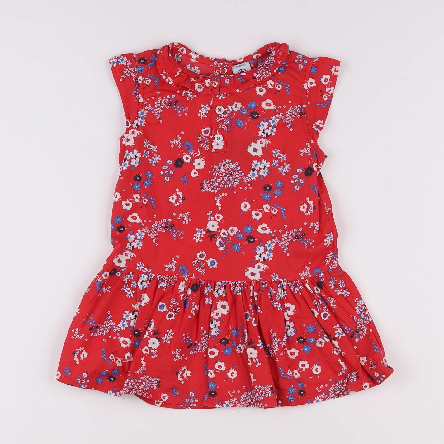Petit Bateau - robe rouge - 18 mois