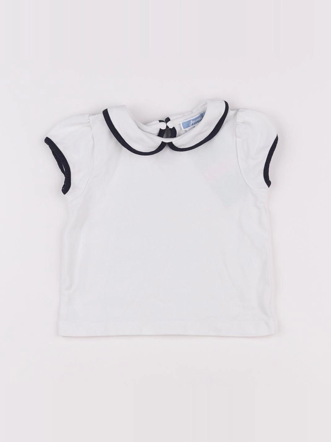 Jacadi - polo blanc, bleu - 18 mois