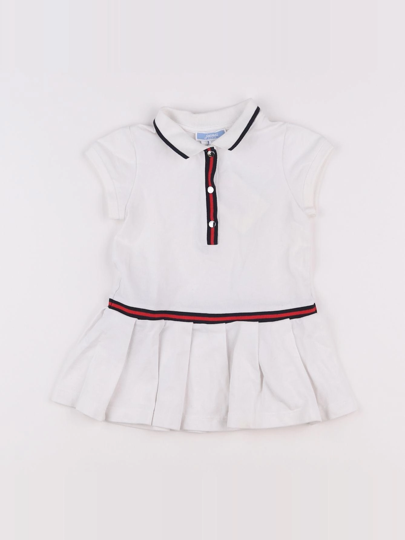 Jacadi - robe blanc, bleu - 18 mois