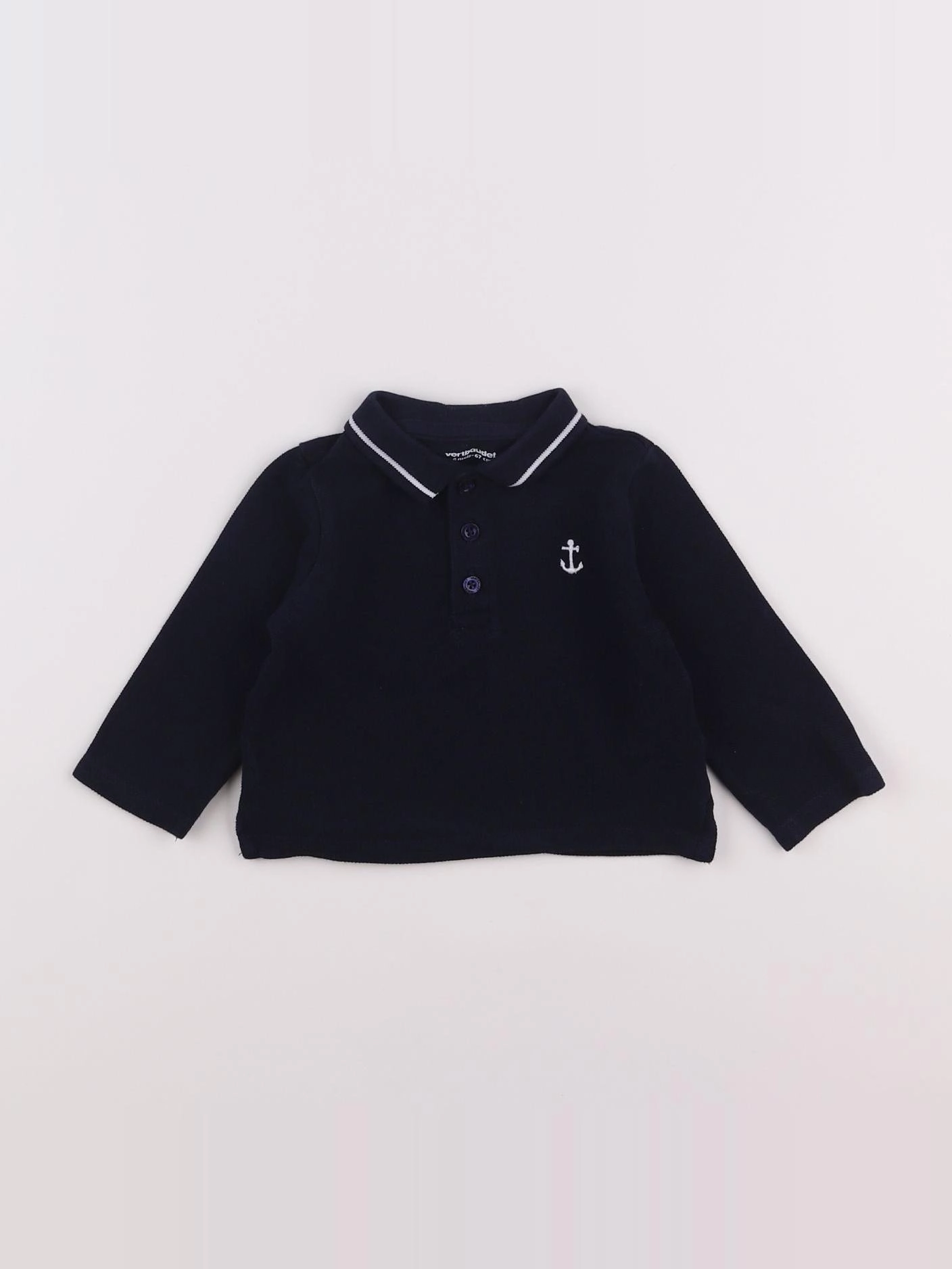 Vertbaudet - polo bleu - 6 mois
