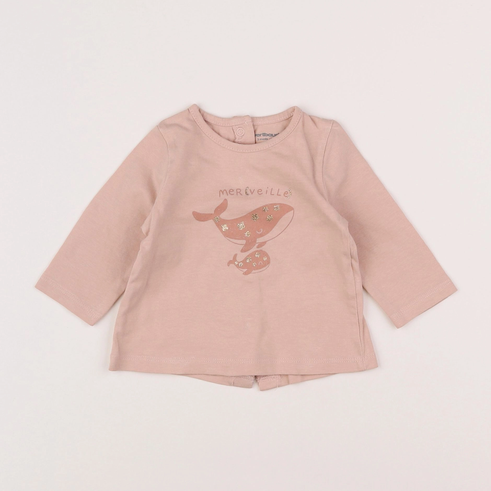 Vertbaudet - tee-shirt rose - 3 mois