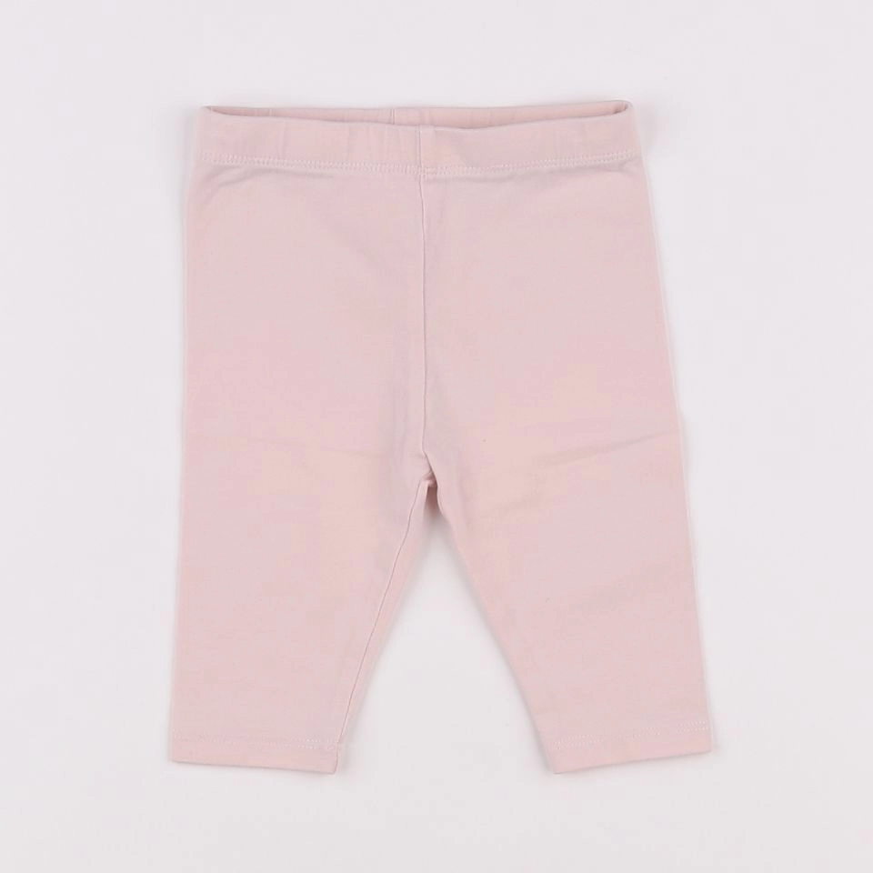 Vertbaudet - legging court blanc, rose - 9 mois