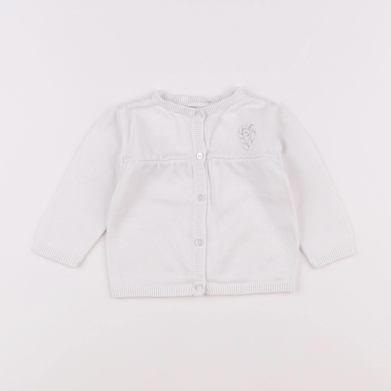 Vertbaudet - gilet blanc - 6 mois