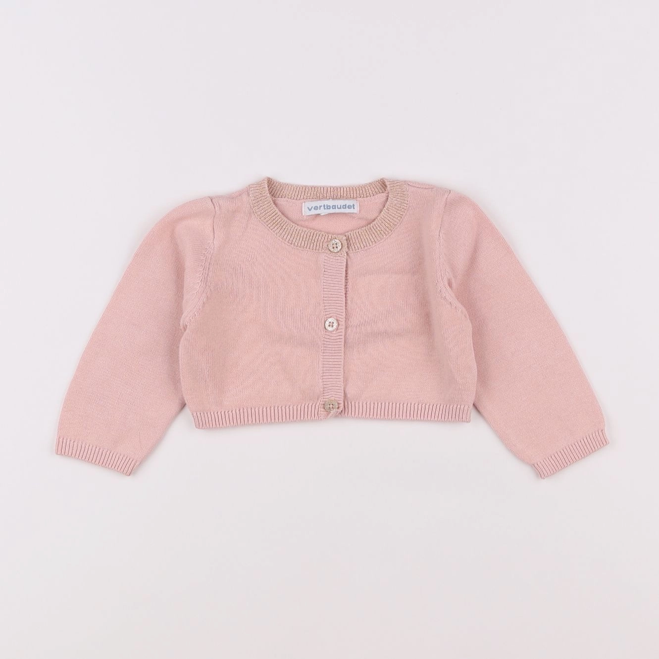 Vertbaudet - gilet rose - 9 mois