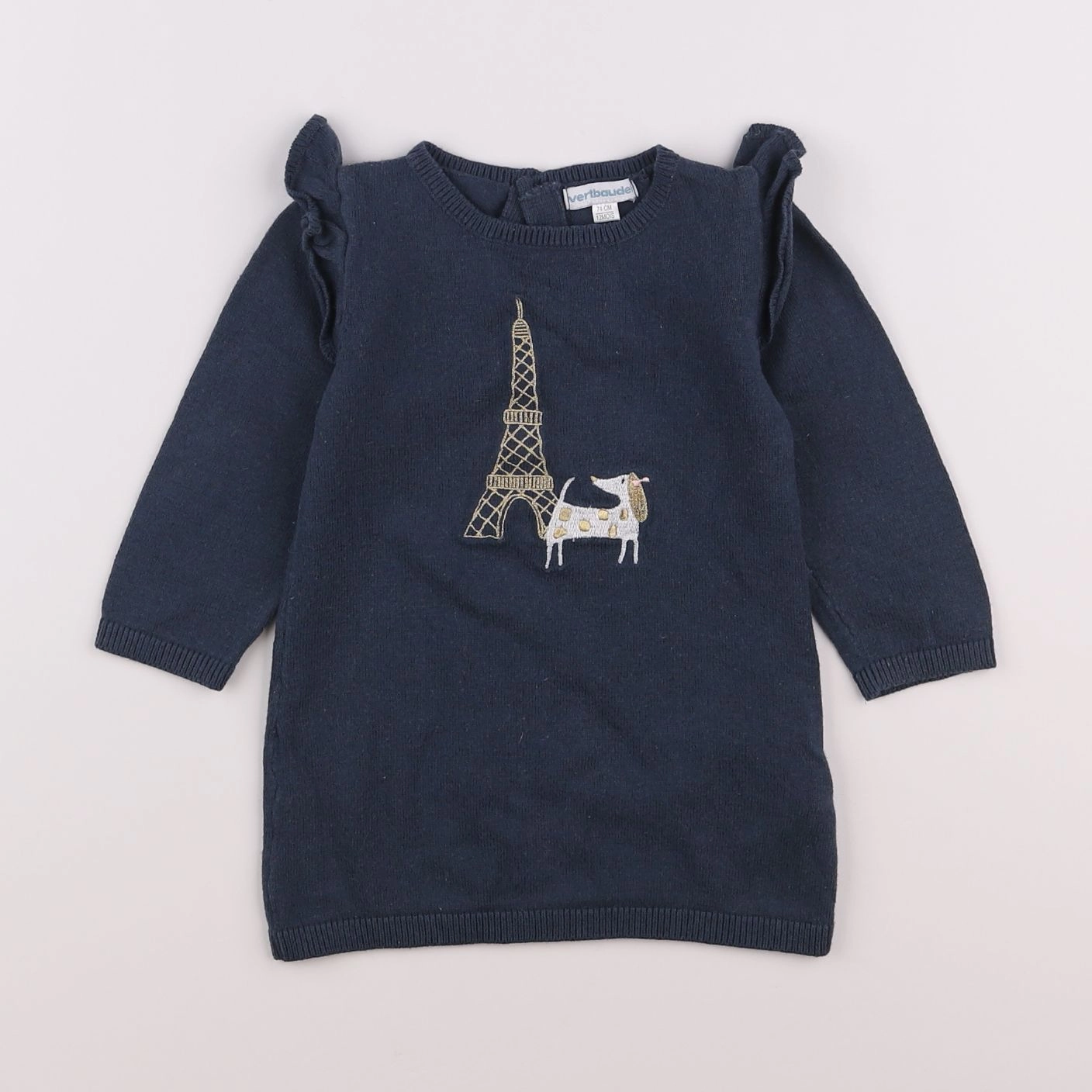 Vertbaudet - robe bleu - 12 mois